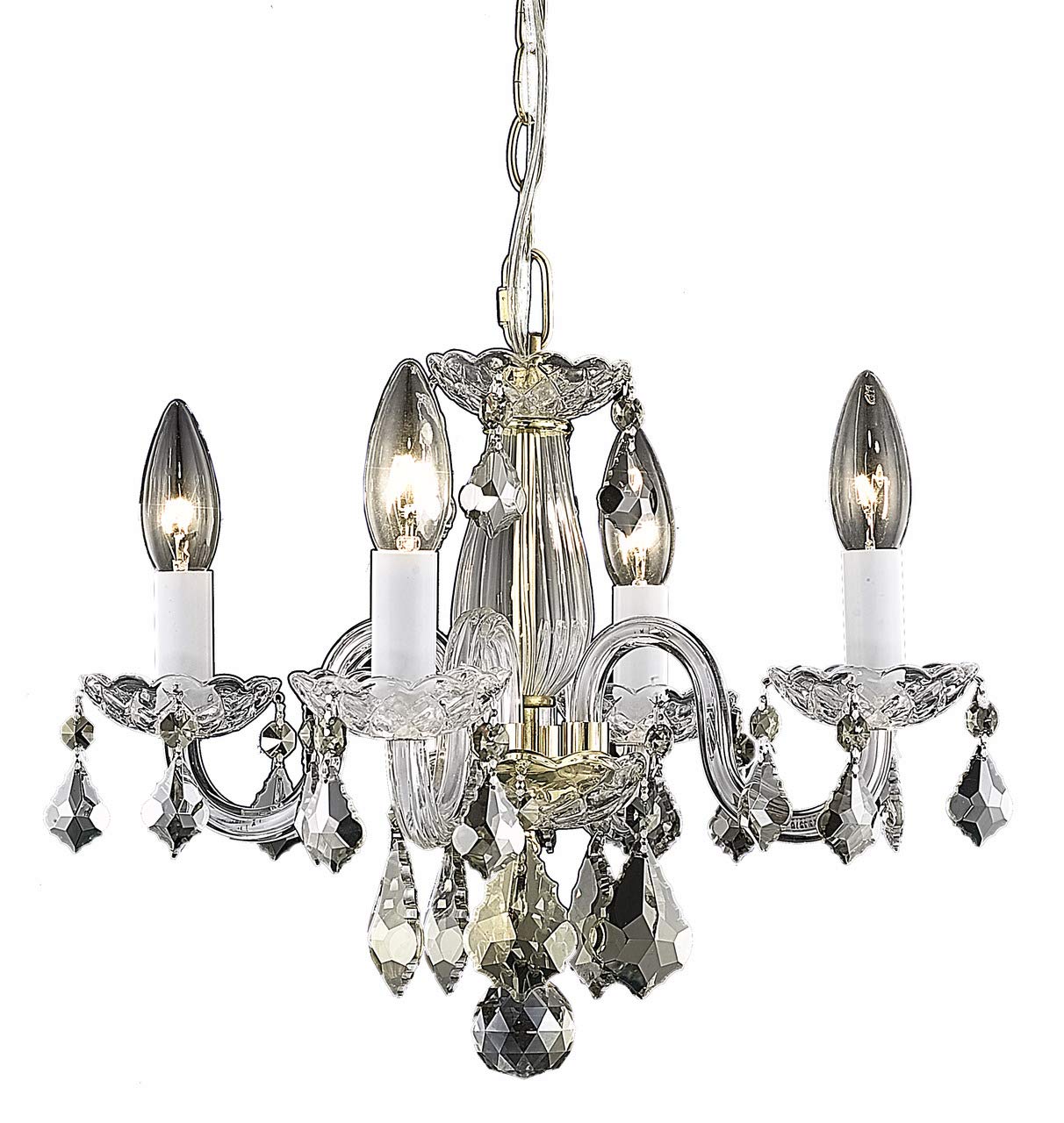Elegant Lighting Living District Azalea 4-Light Transitional Metal Pendant In Gold