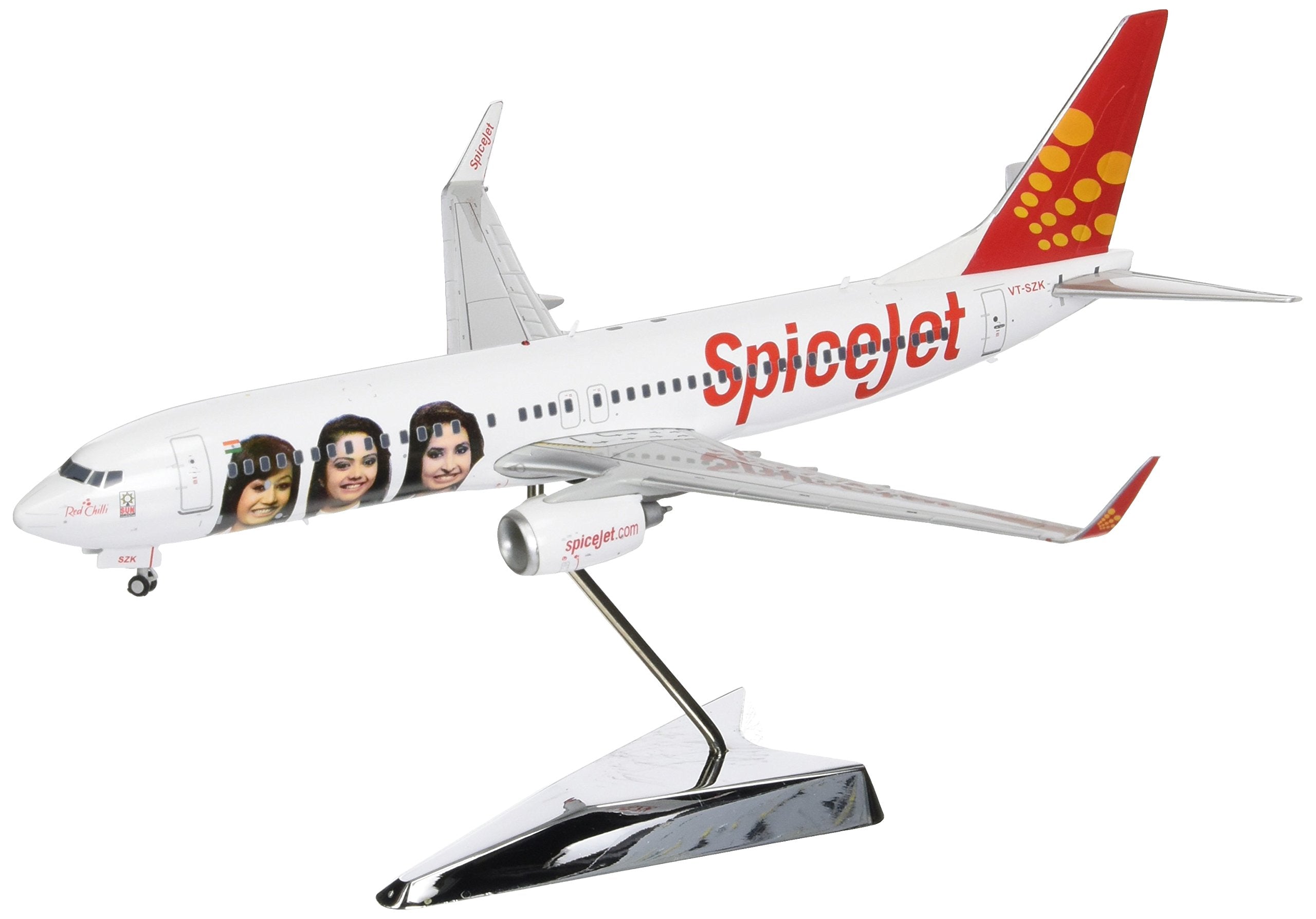 Gemini200 Spicejet Employee Logo Jet B737-800W Diecast Aircraft (1:200 Scale)