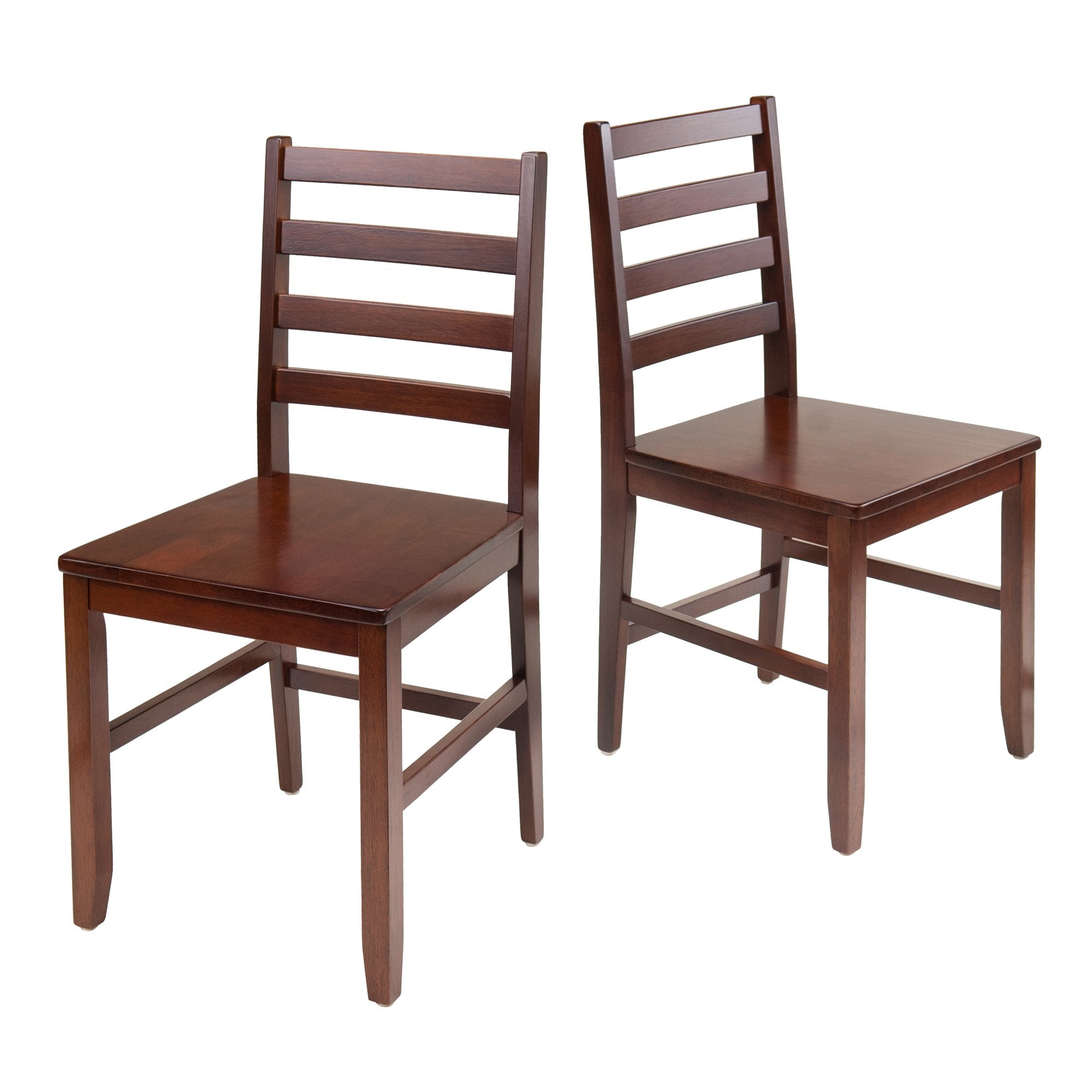 Casafoyer Hamilton 2-Piece Ladderback Chair Set in Walnut Finish ( Pack of 2 )