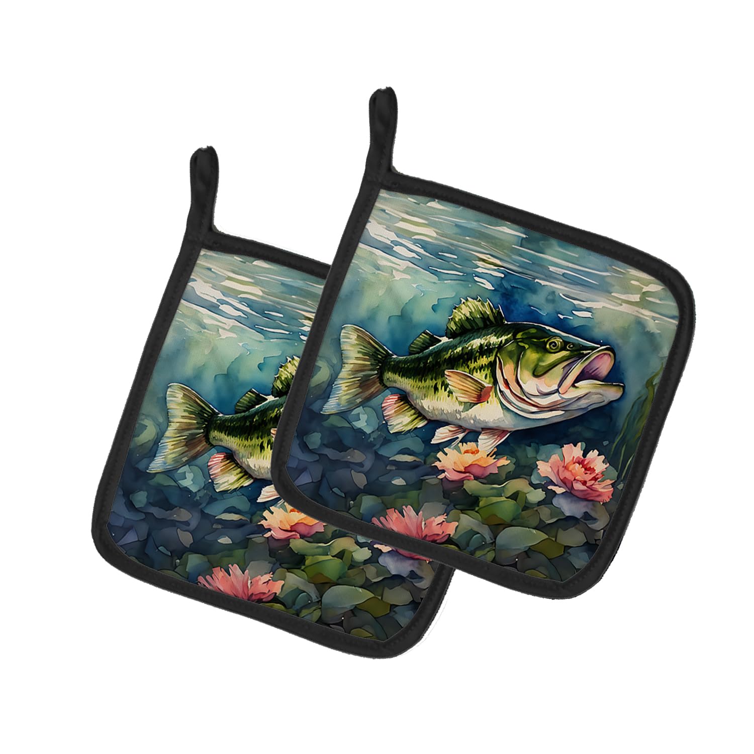 Largemouth Bass Pair of Pot Holders
