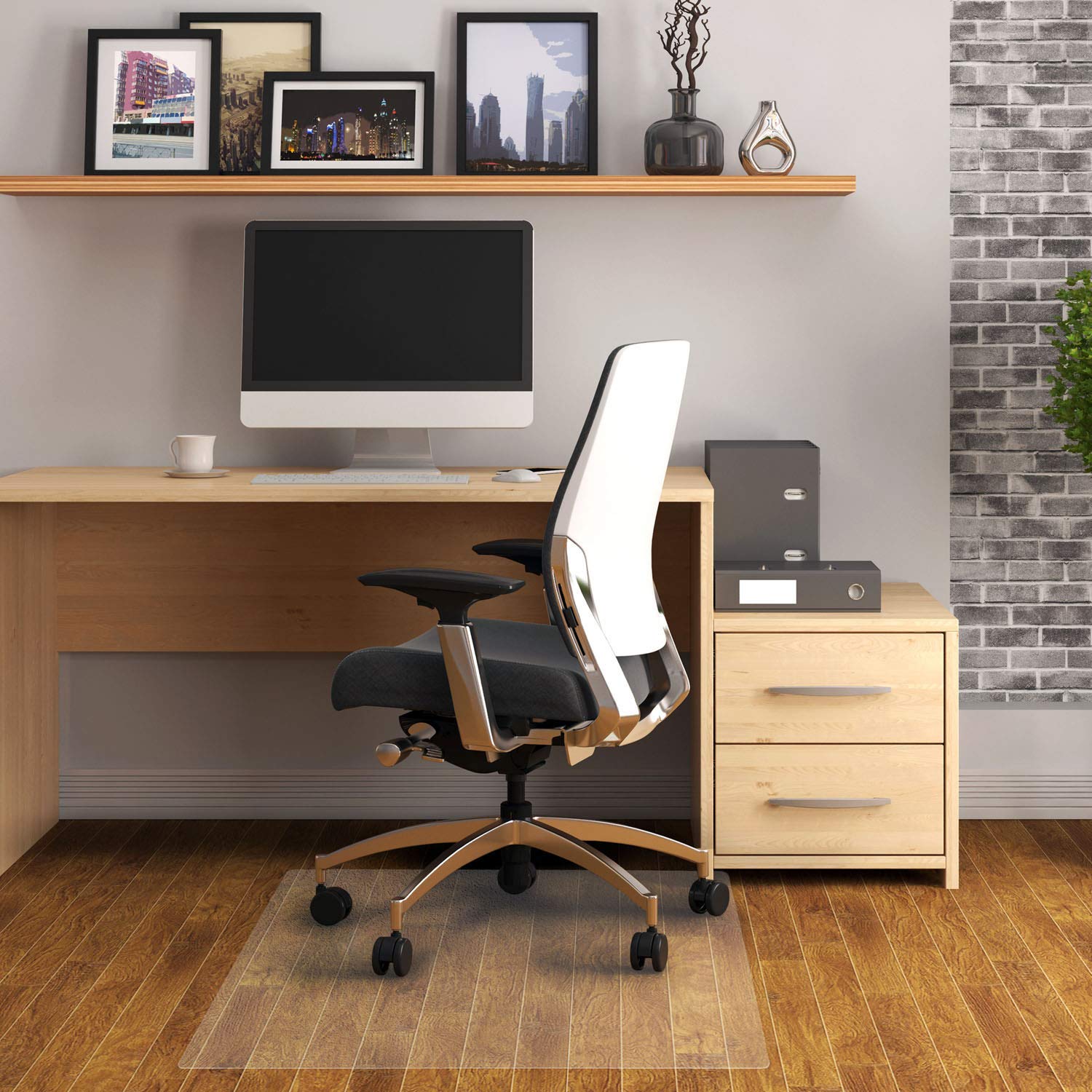 Floortex Phthalate Free Vinyl Rectangular Chair Mat for Hard Floor - 36 x 48”