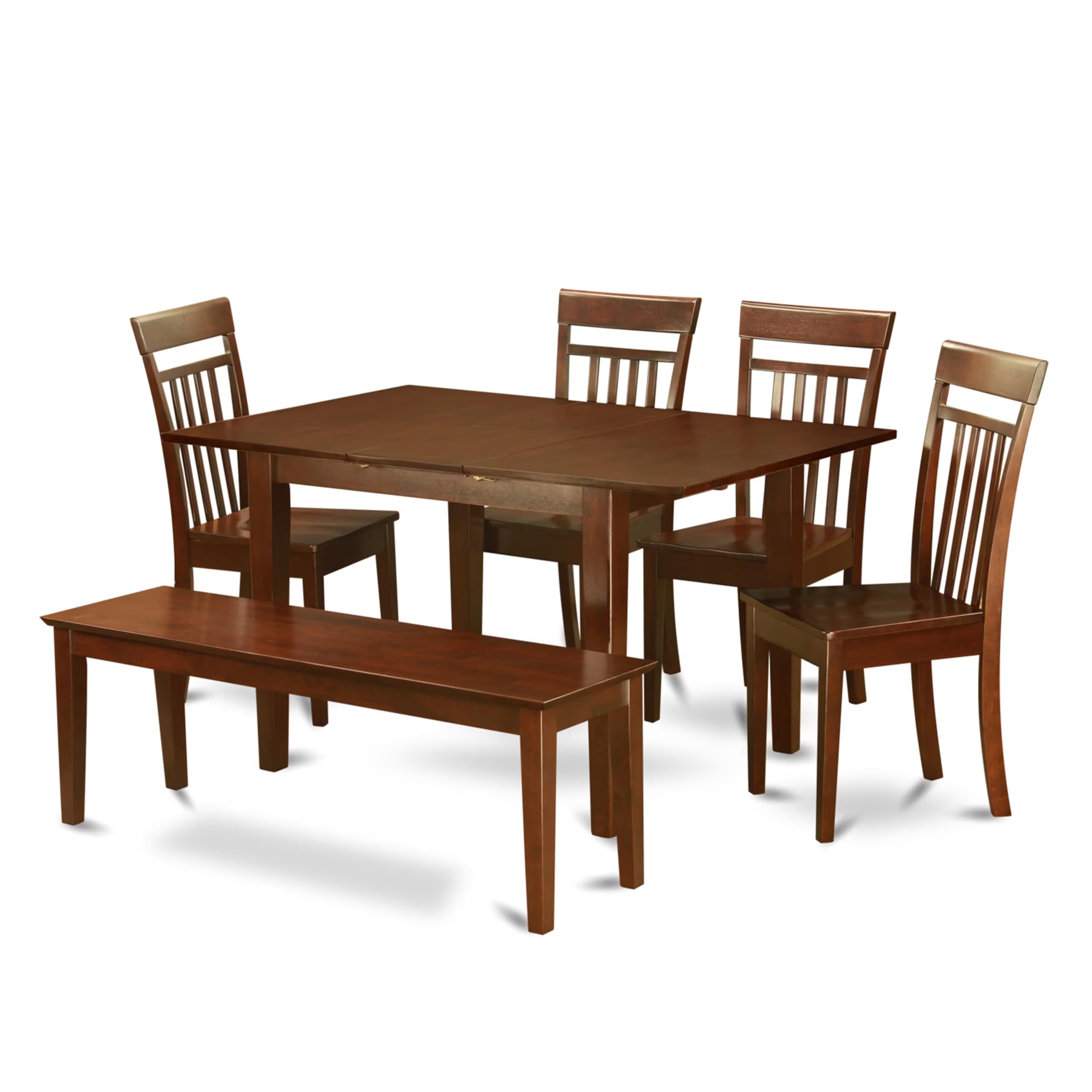 6-Pc  Dining  room  set  with  bench  -Tables  with  4  Dining  Chairs  and  Bench