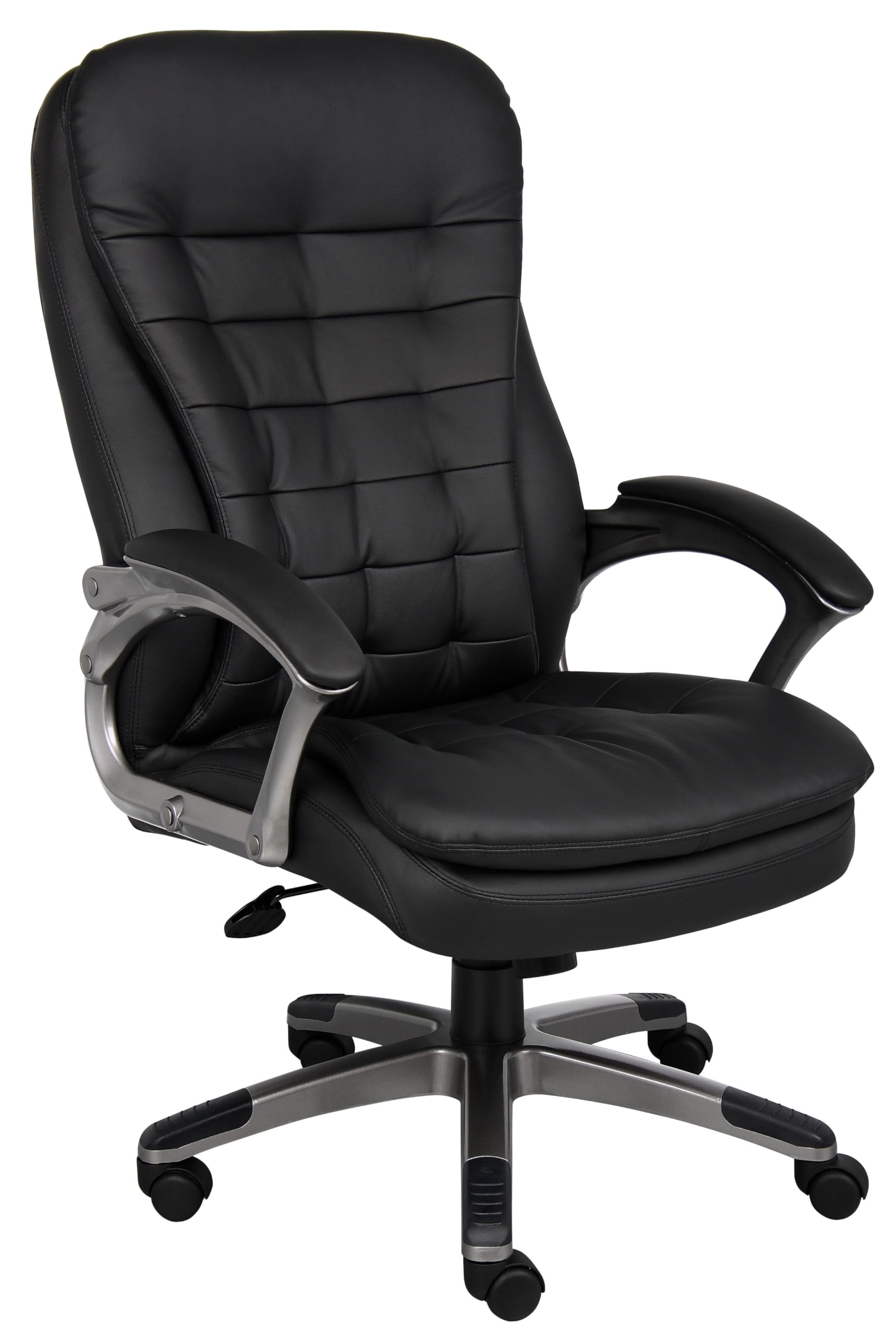 Boss High Back Executive Chair With Pewter Finished Base/Arms
