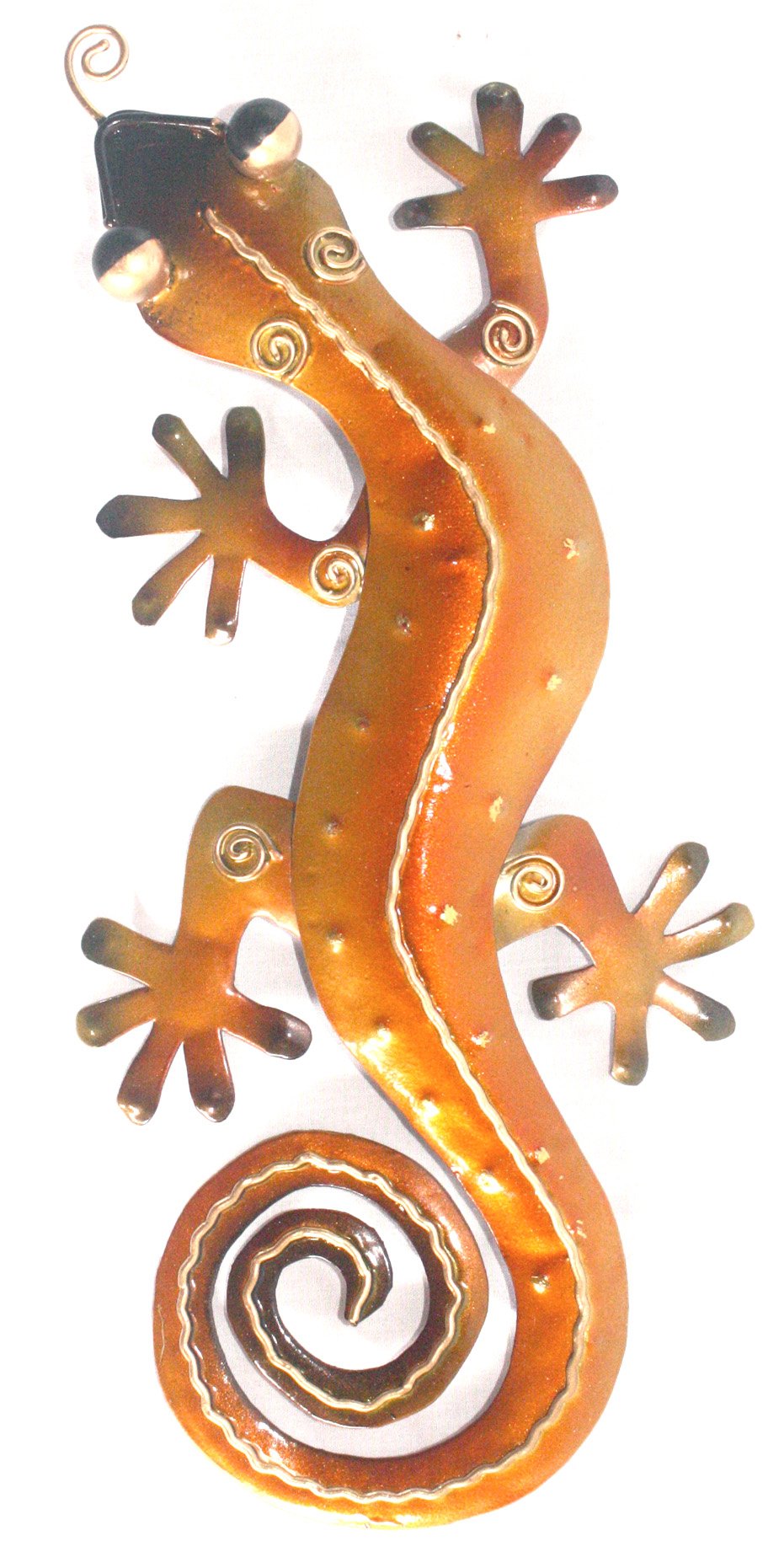 D-ART COLLECTION, INC Iron Orange Gecko Wall Dcor Small