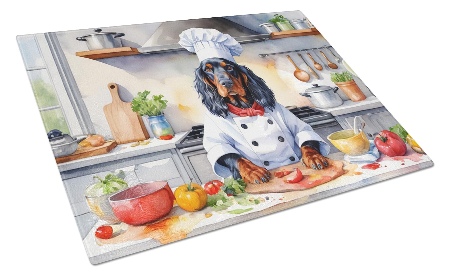Carolines Treasures DAC6259LCB Gordon Setter The Chef Glass Cutting Board Decorative Tempered Glass Kitchen Cutting and Serving Board Large Size Chopping Board