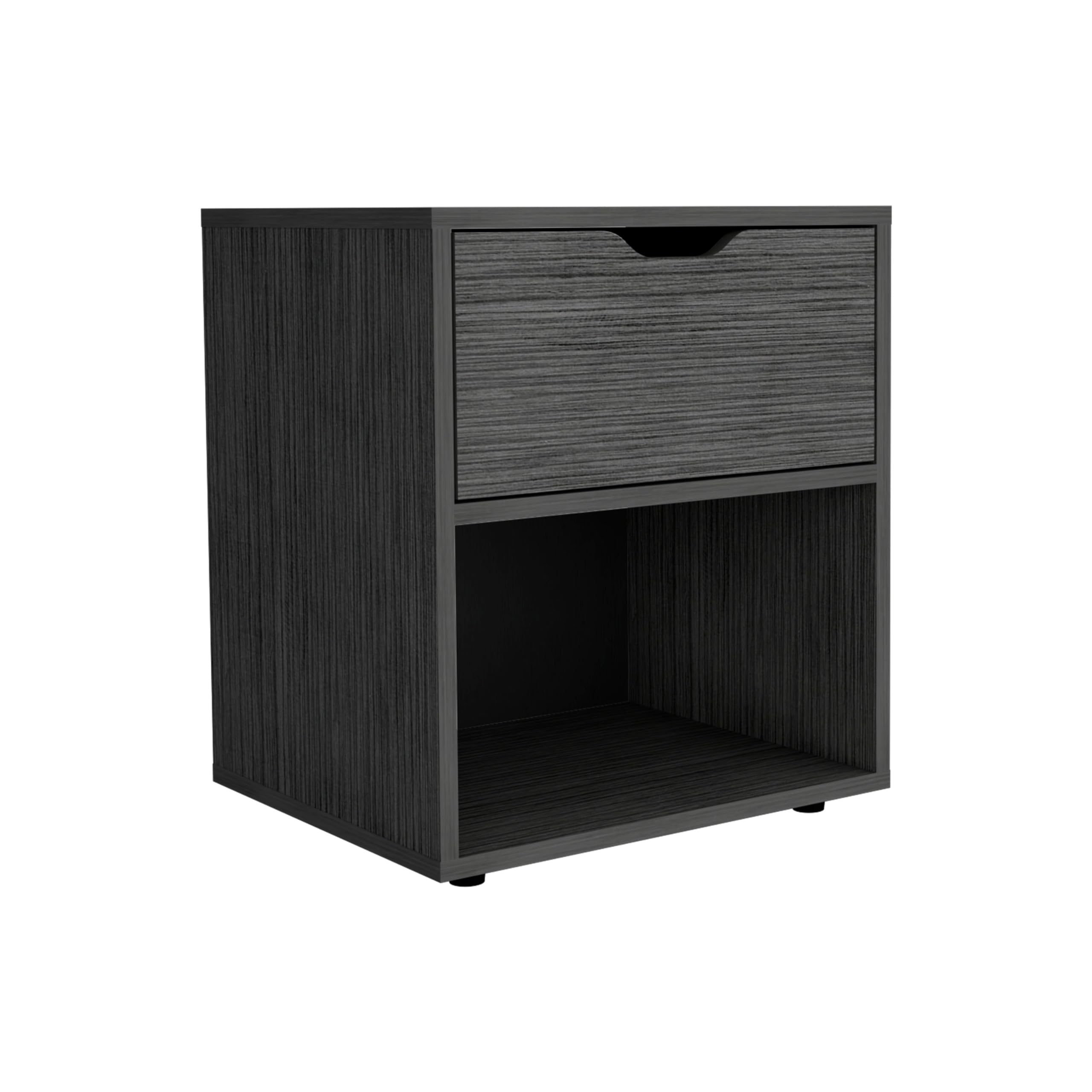 Aberdeeen 19.7-Inch High Nightstand End Table with Open Shelf Ligth Gray