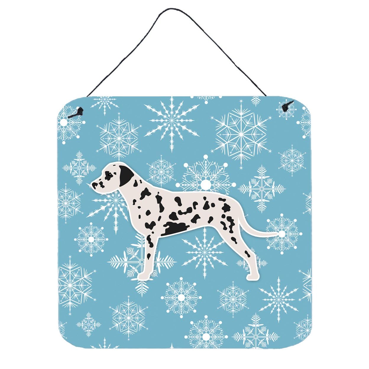 Winter Snowflake Design with Dog Art Wall or Door Hanging Prints
