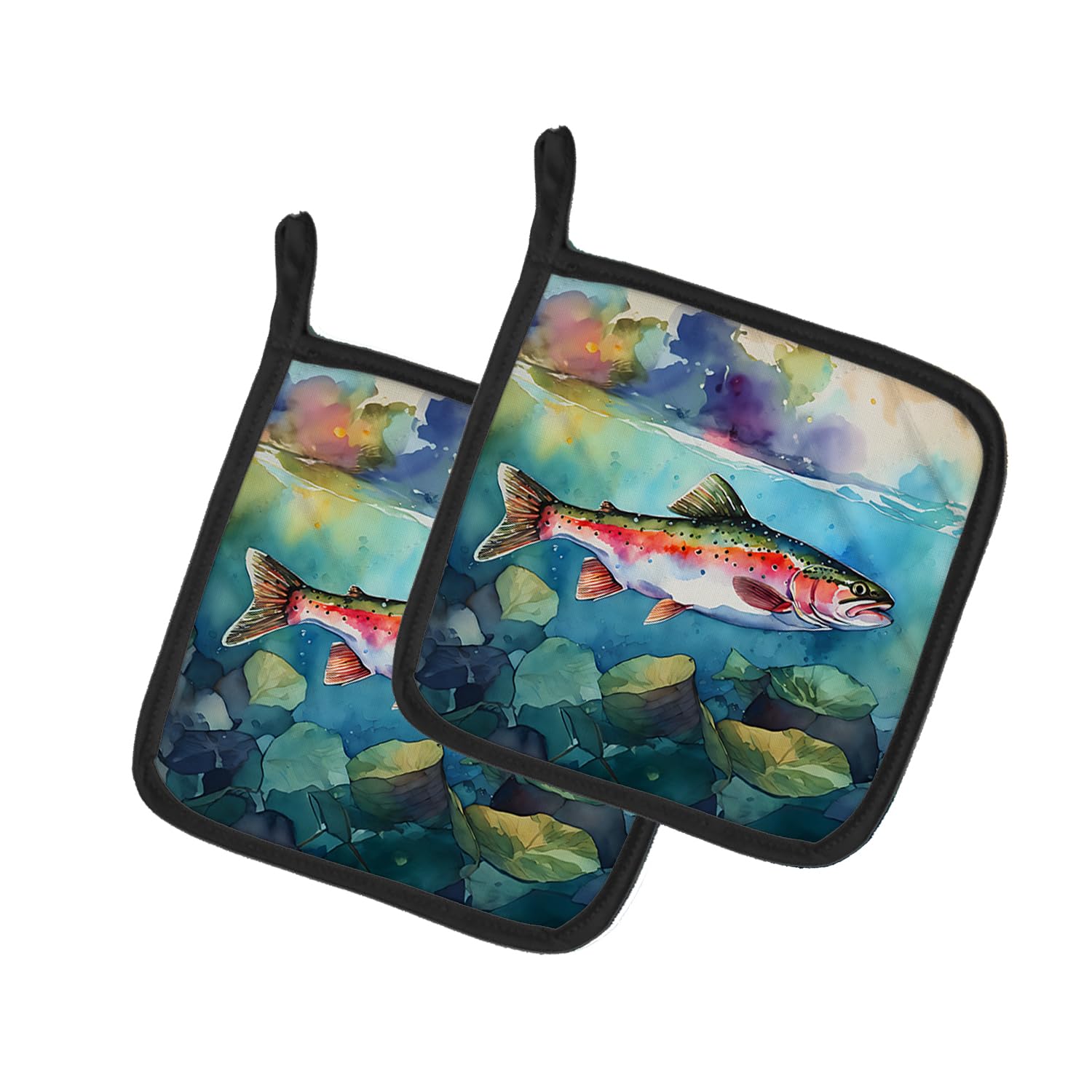 Rainbow Trout Pair of Pot Holders