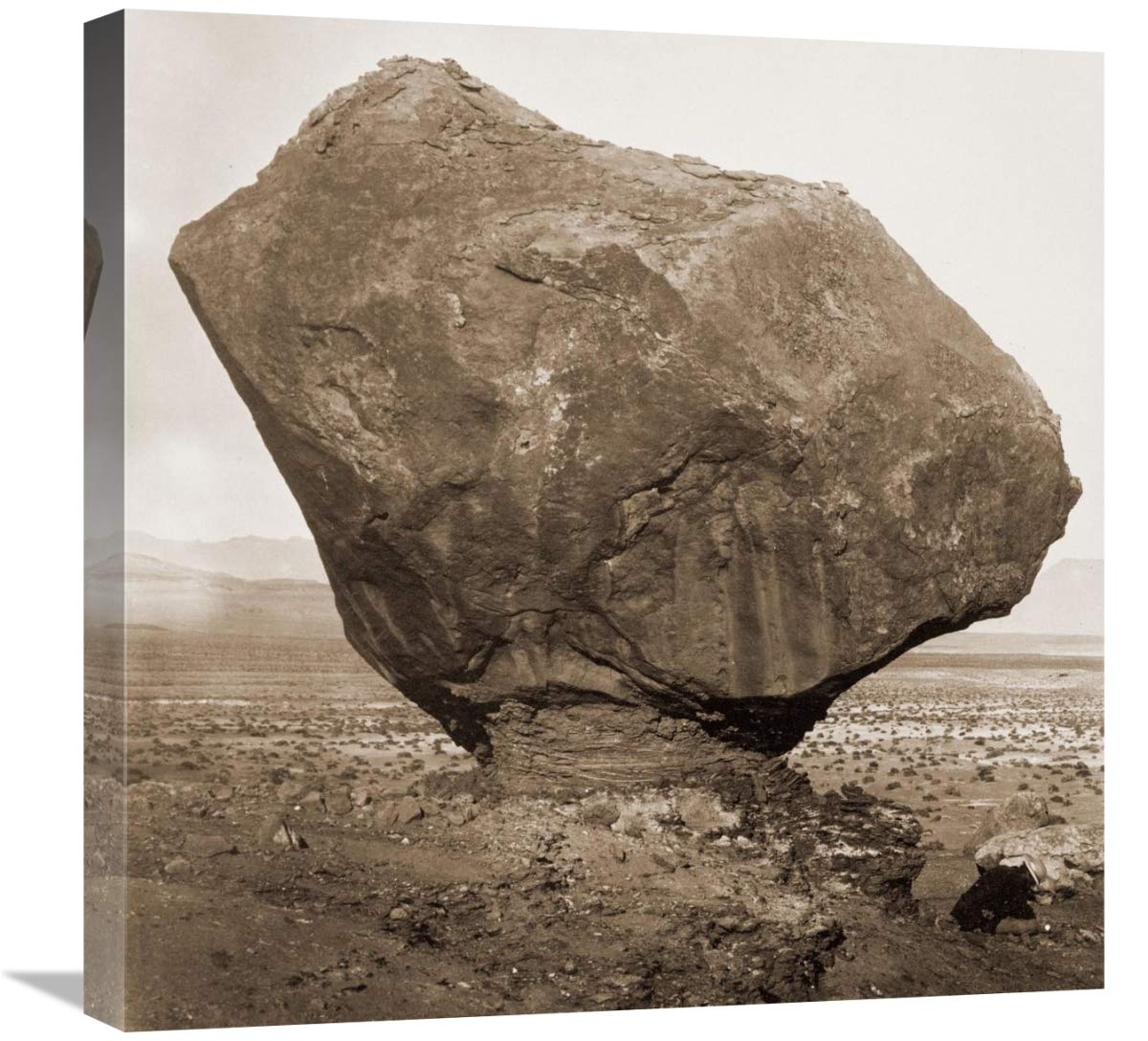 Perched Rock, Rocker Creek, Arizona, with sitting man, 1872-Canvas Art-22x22”
