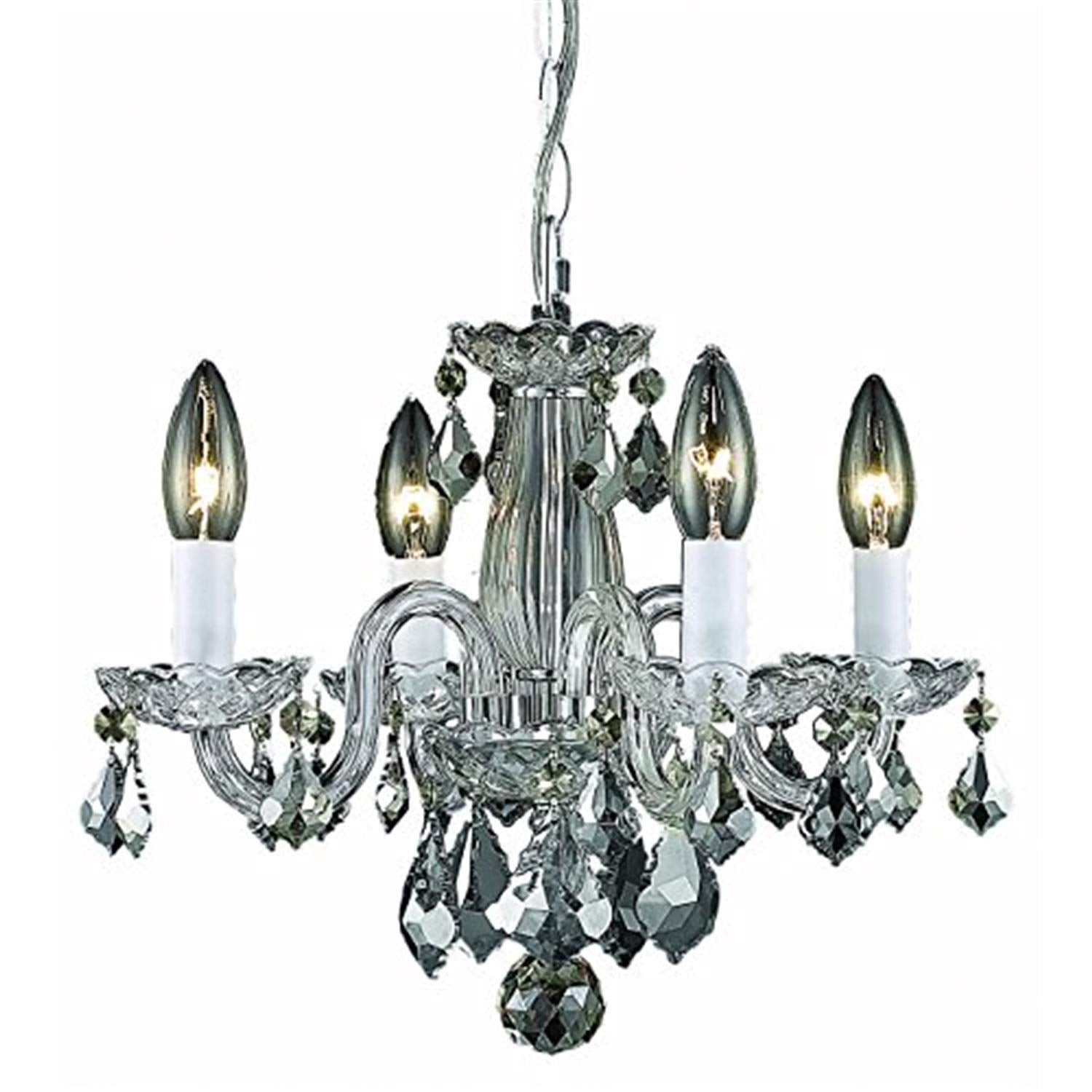 Rococo 4 light Chrome Pendant Clear Royal Cut Crystal