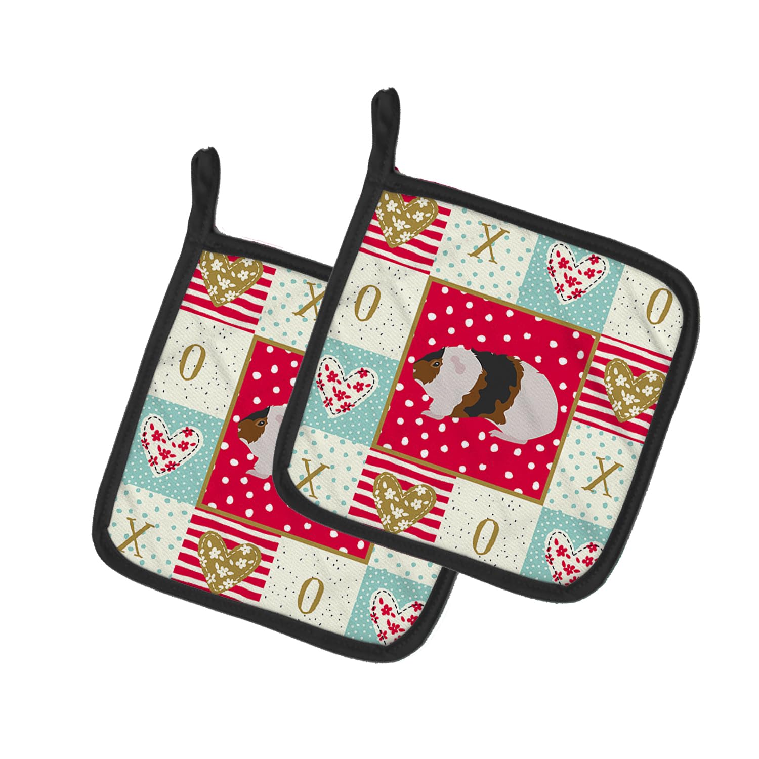 Teddy Guinea Pig Love Pair of Pot Holders