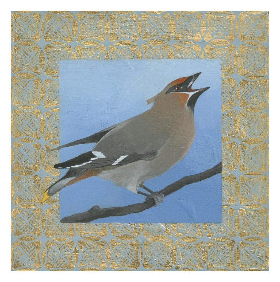Cedar Waxwing -Paper Art-26x26”