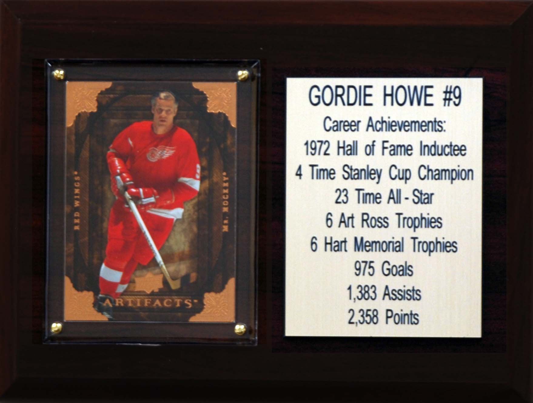 NHL 6X8″ Gordie Howe Detroit Red Wings Career Stat Plaque
