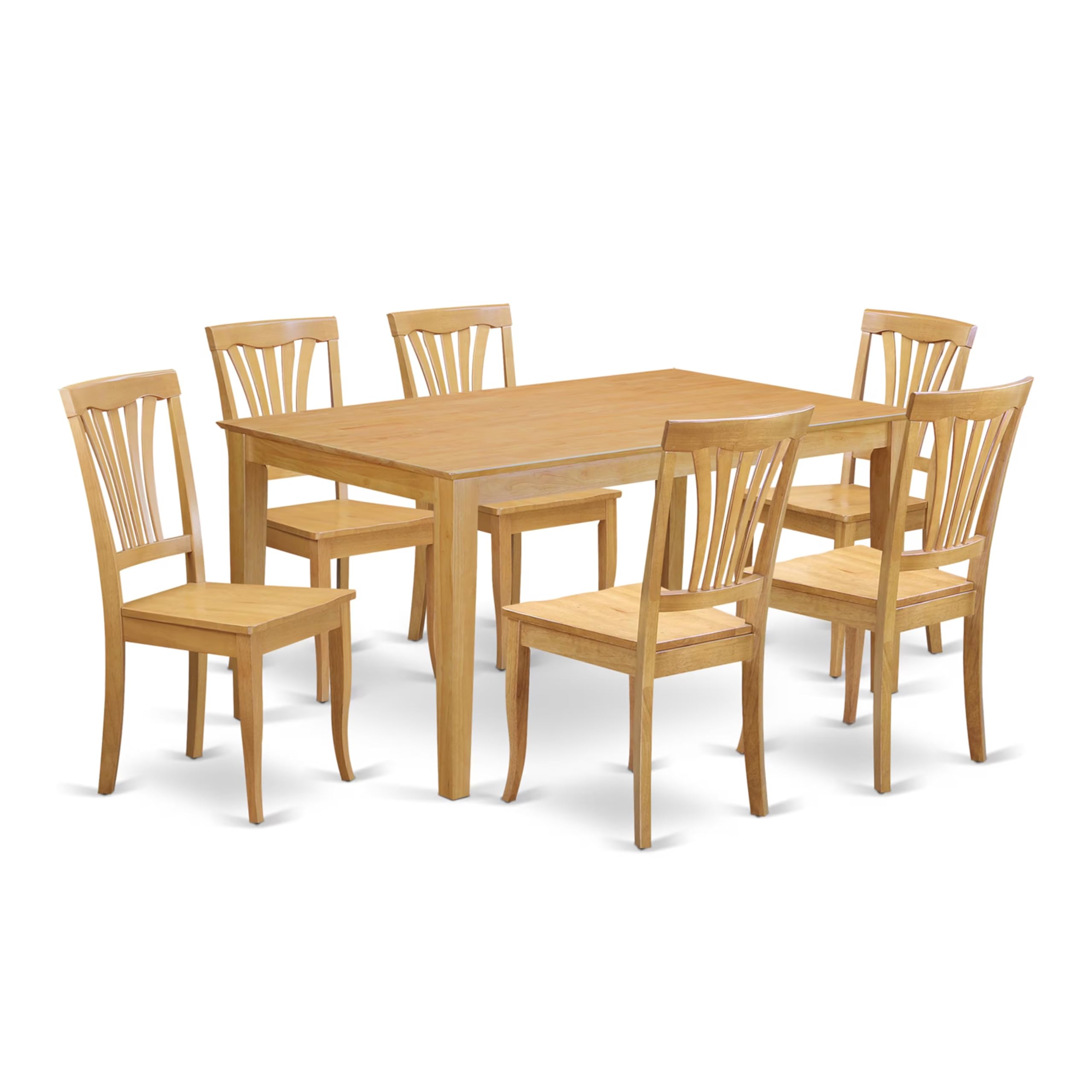 CAAV7-OAK-W 7 Pc Dining room set - Dining Table and 6 Dining Chairs