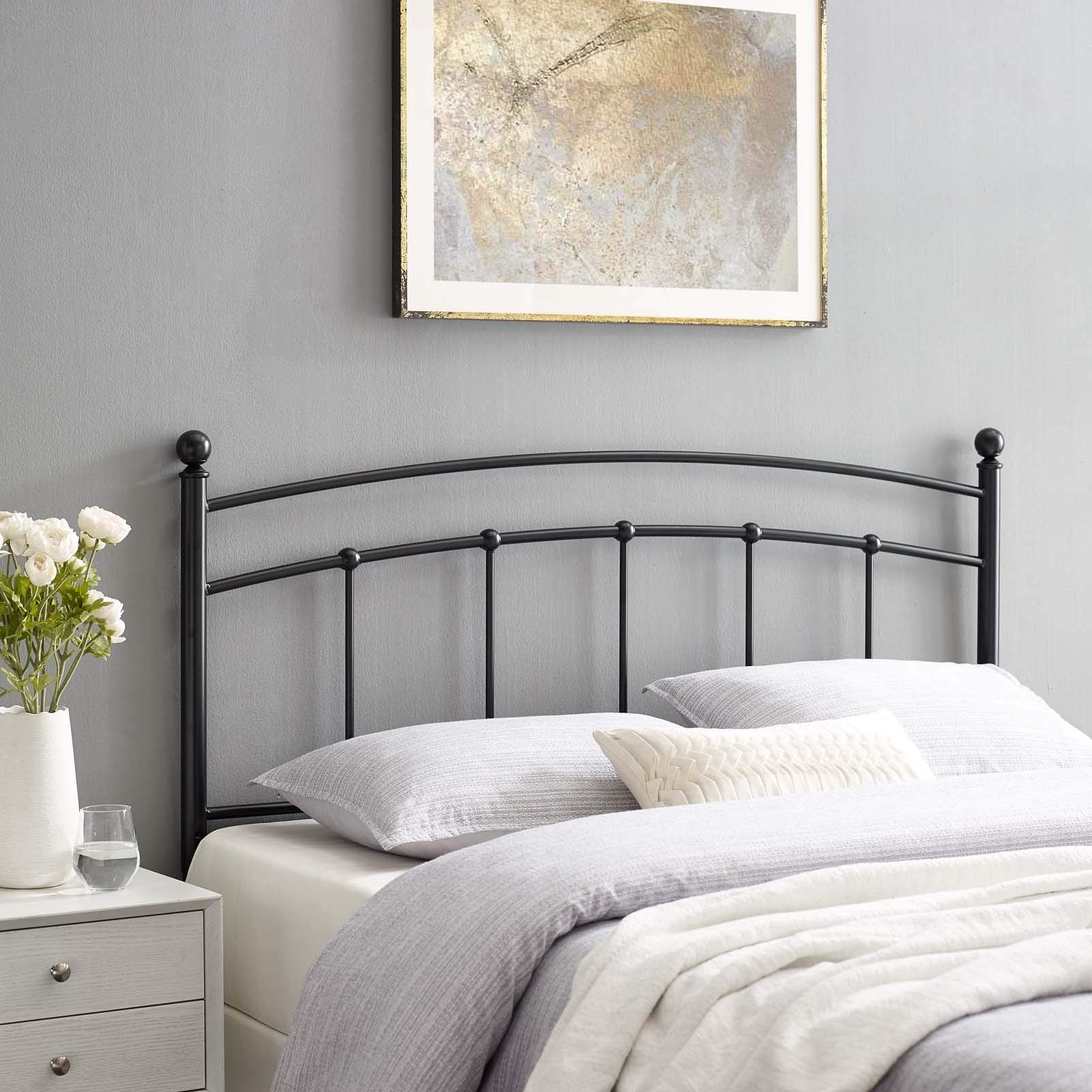 Abigail Full Metal Headboard - Black
