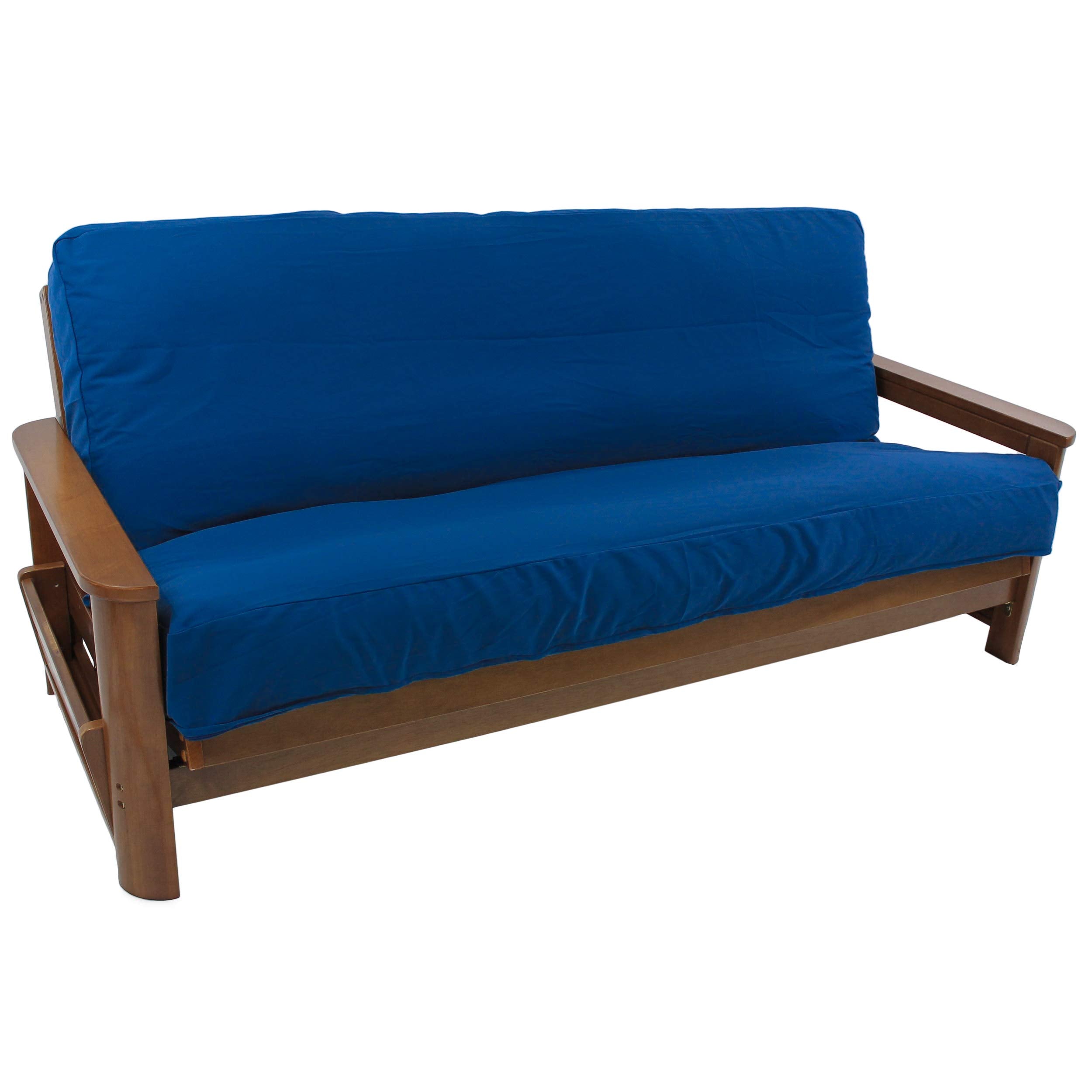 Solid Twill 8 to 9-inch Full Futon Cover - Royal Blue