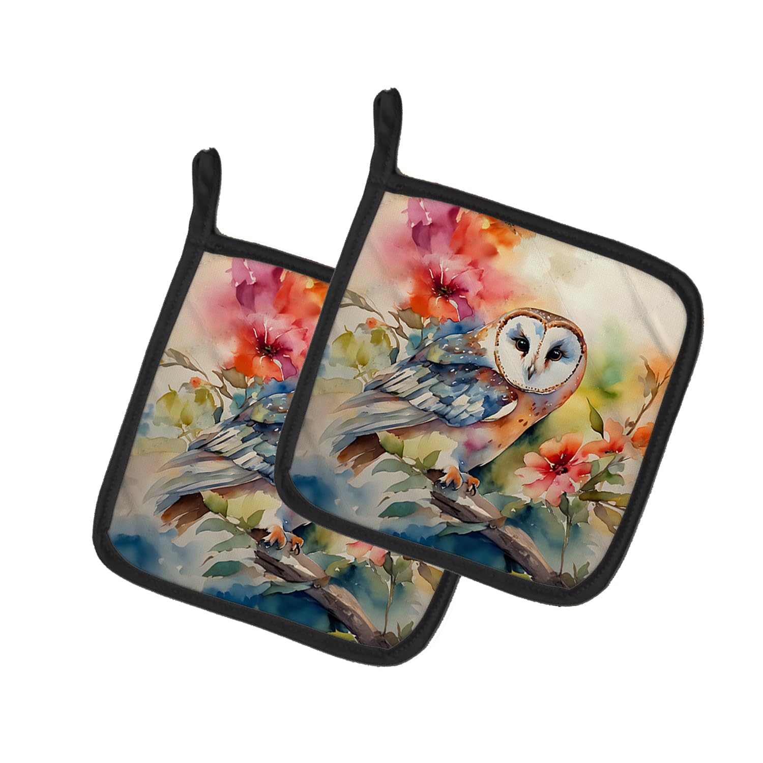 Barn Owl Pair of Pot Holders
