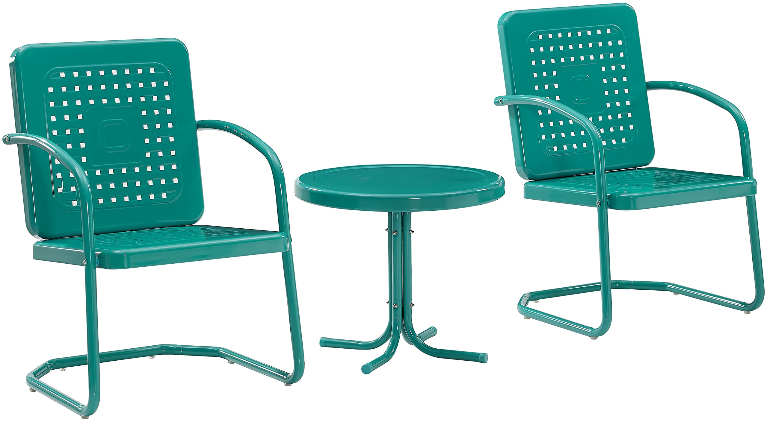 Bates 3Pc Outdoor Chair Set - Turquoise Gloss