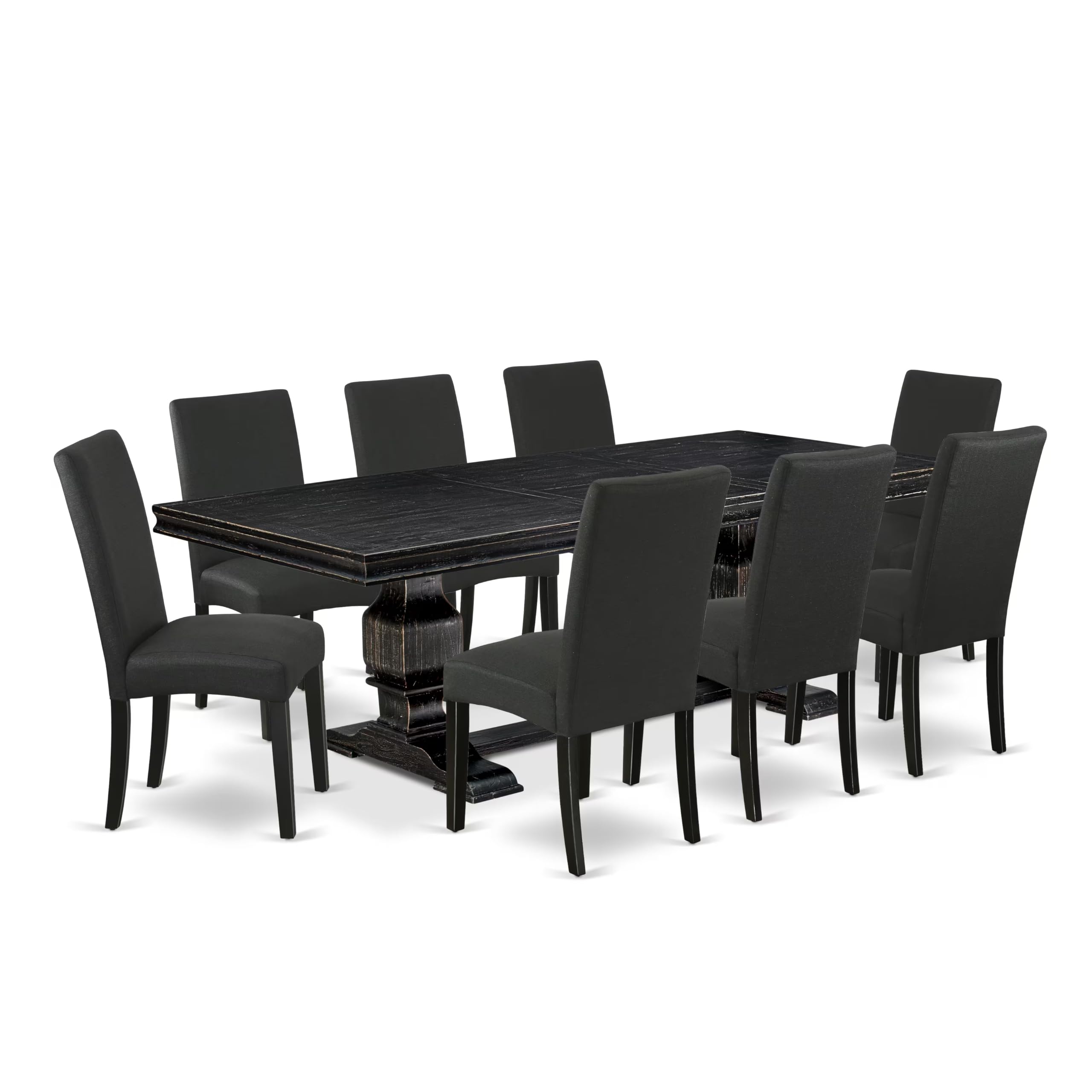 9 piece modern kitchen table set of a breakfast table and 8 dining chairs