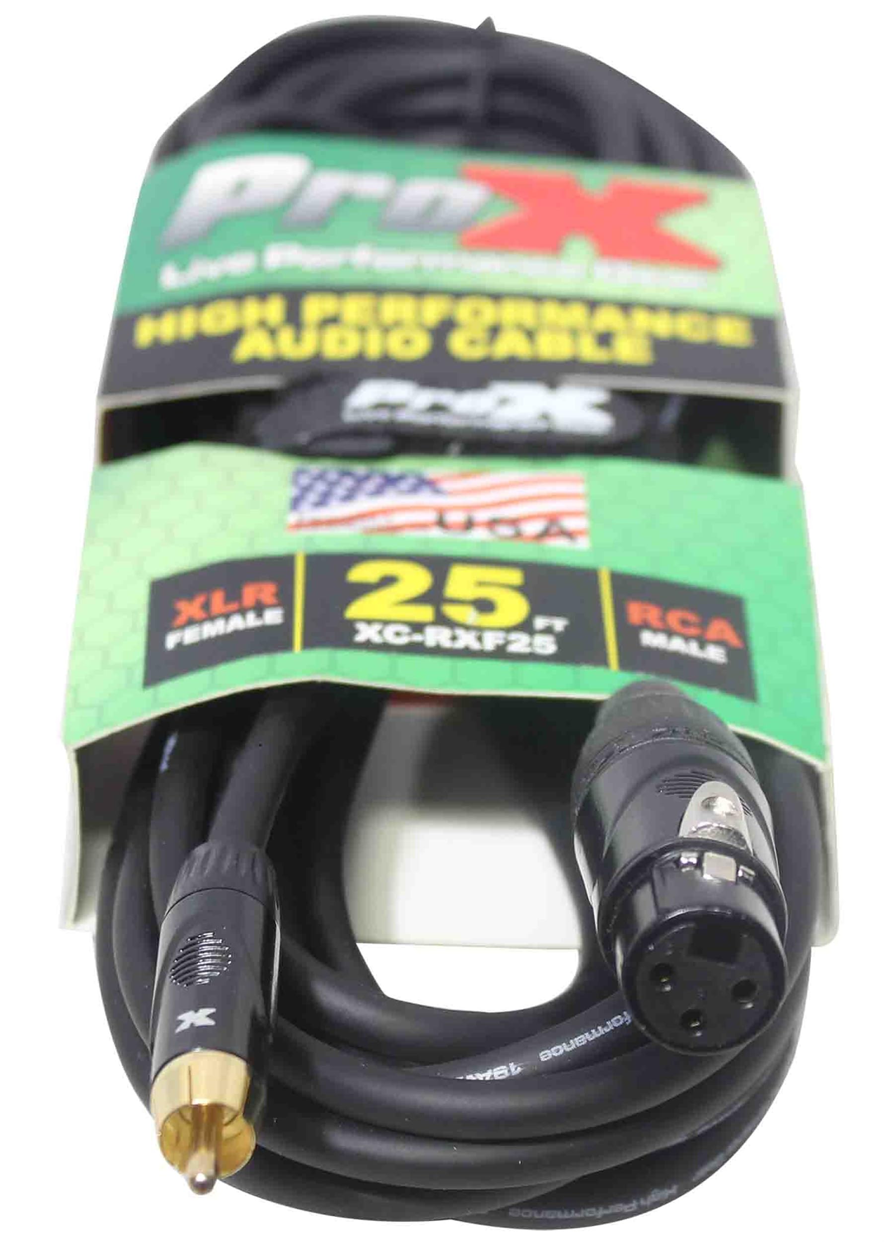 ProX XC-RXF25 25 Ft. Unbalanced RCA to XLR3-F High Performance Audio Cable