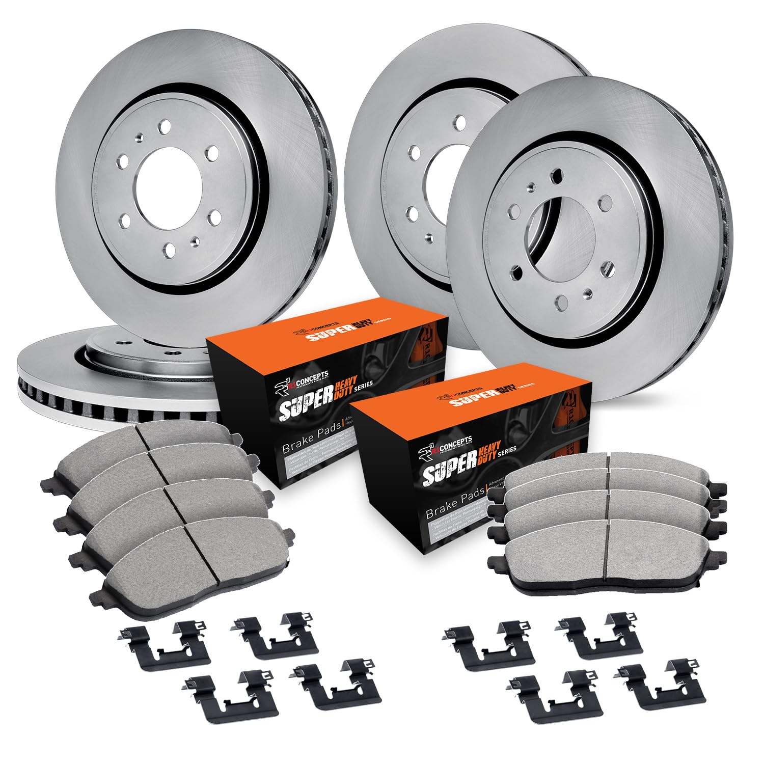 R1 Concepts Disc Brake Rotor Set with Super Duty Pads and Hardware WFXH2-48062
