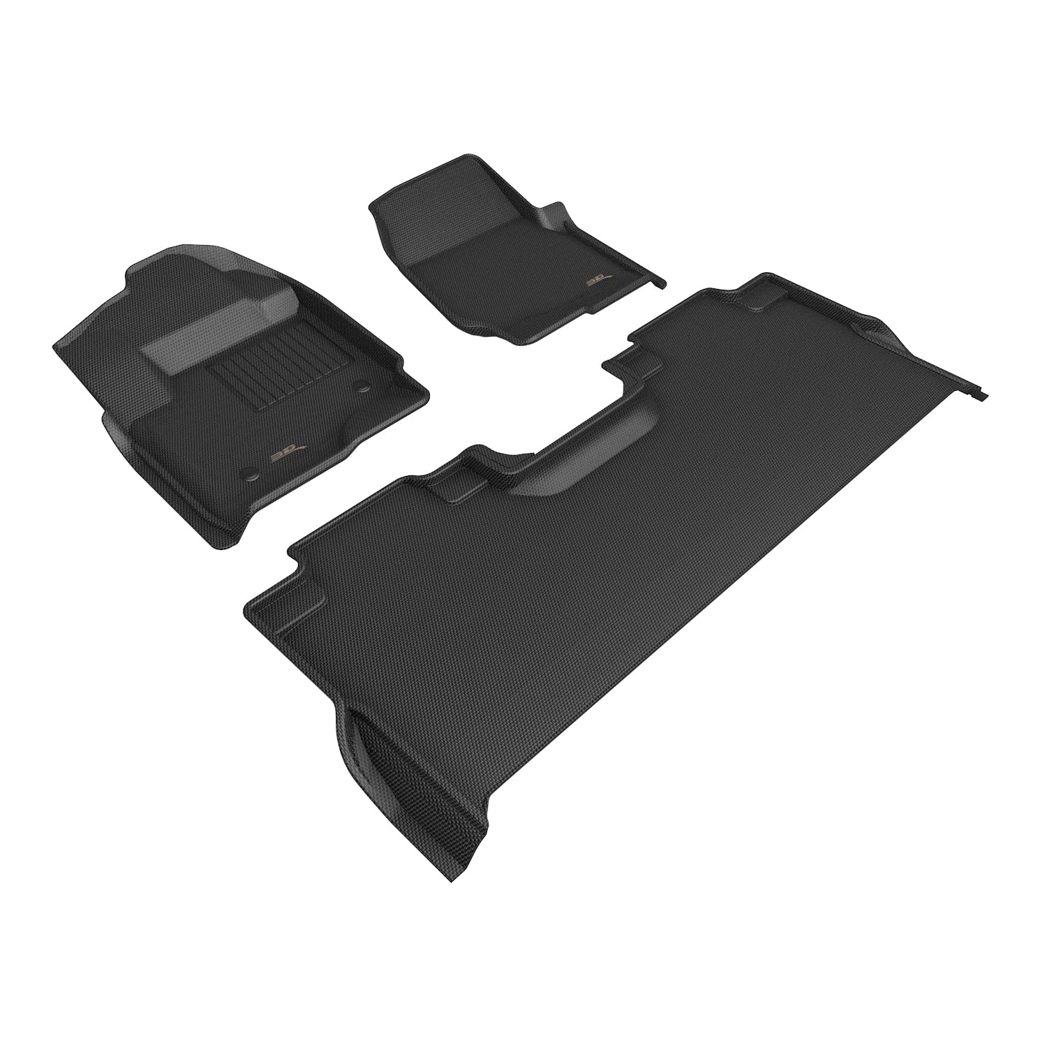 3D MAXpider Compatible with FORD F-250 / 350 / 450 CREW CAB 2023-2026 BUCKET SEATS, KAGU BLACK R1 R2 (W/UNDERSEAT STORAGE)
