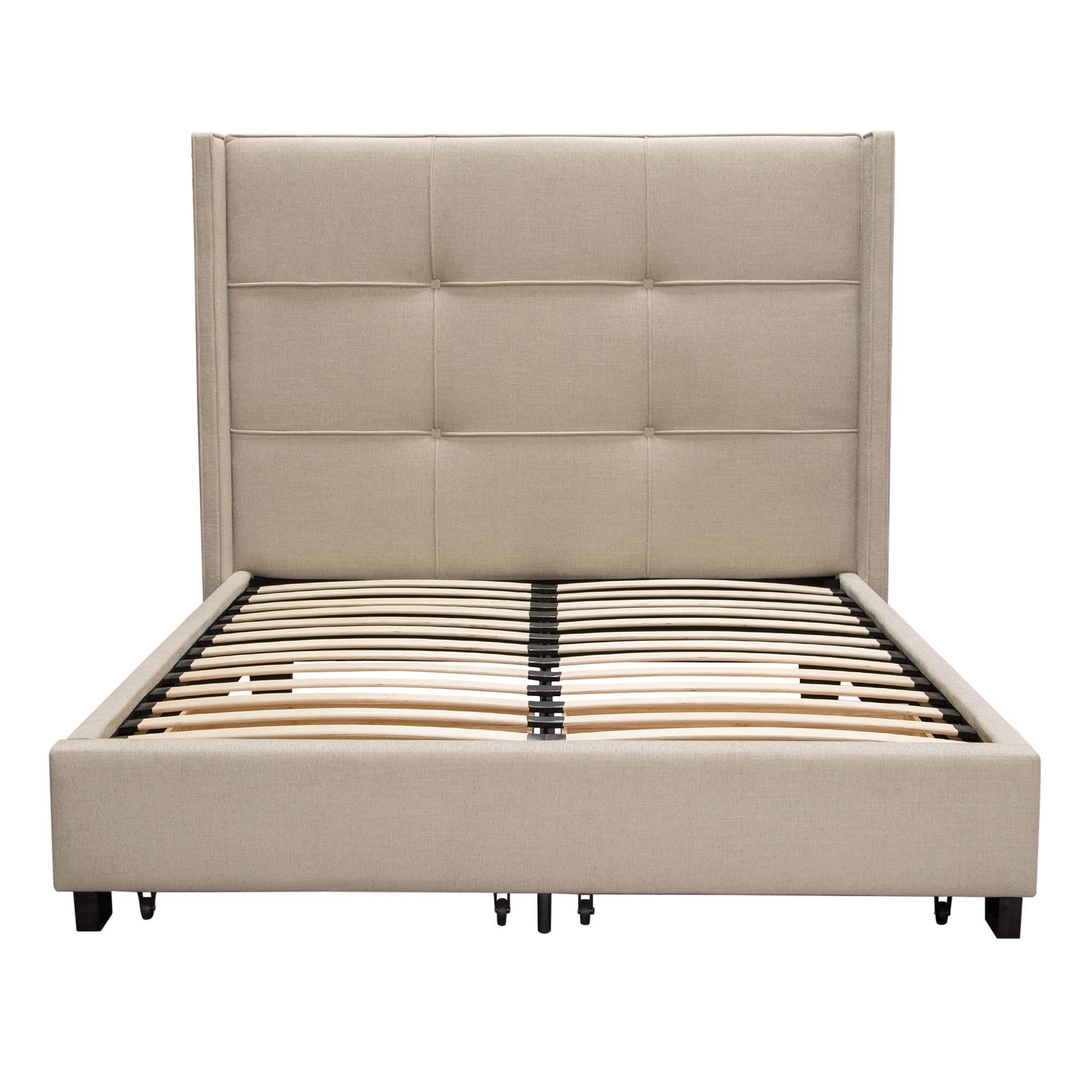 Diamond Sofa Beverly Sand Fabric Queen Bed With Storage
