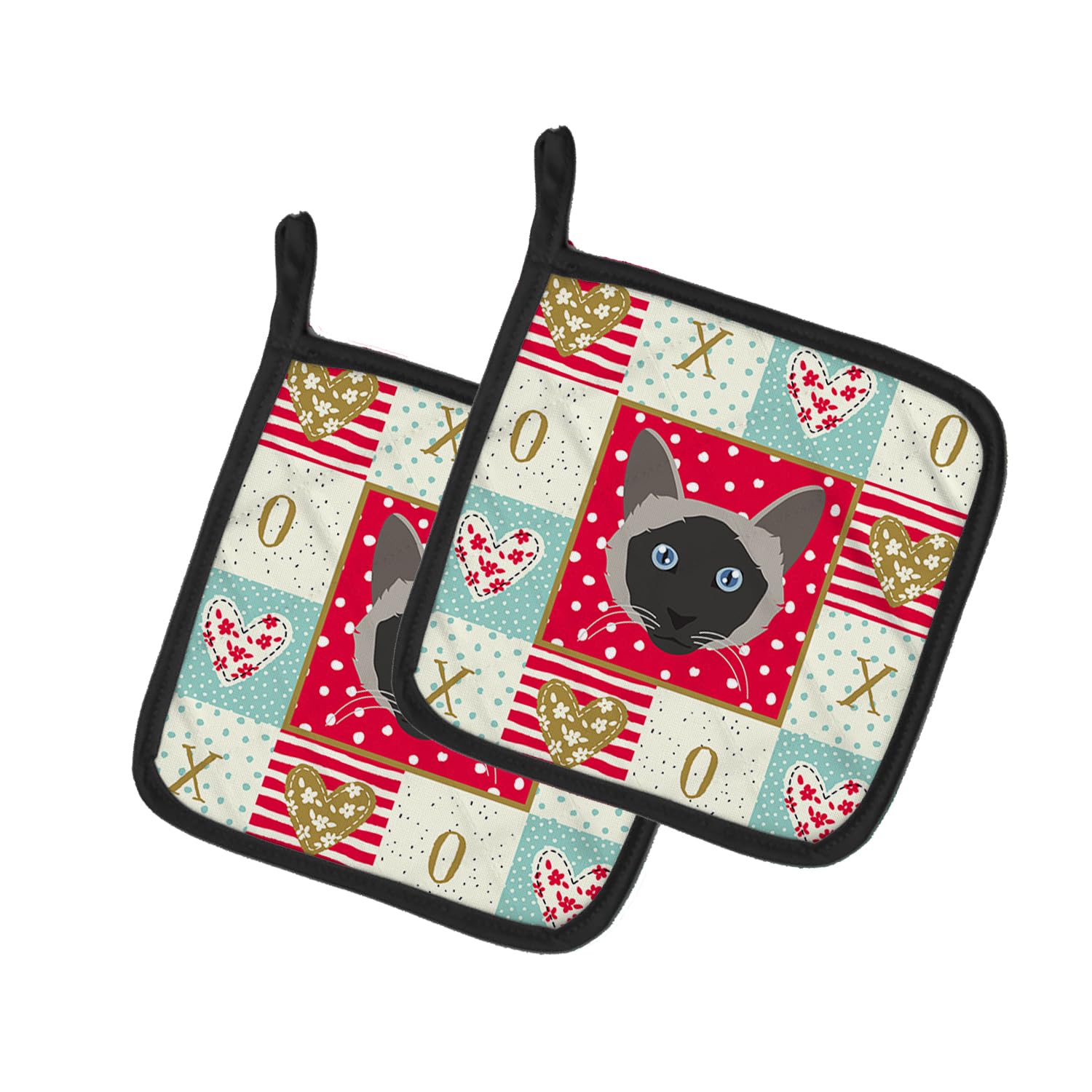 Balinese Cat Love Pair of Pot Holders