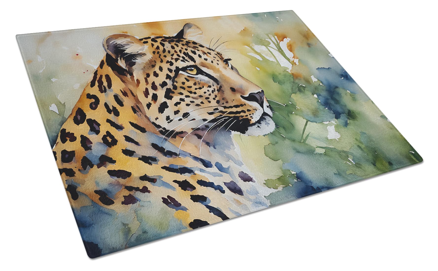 Carolines Treasures DAC2944LCB Leopard Glass Cutting Board Large Decorative Tempered Glass Kitchen Cutting and Serving Board Large Size Chopping Board