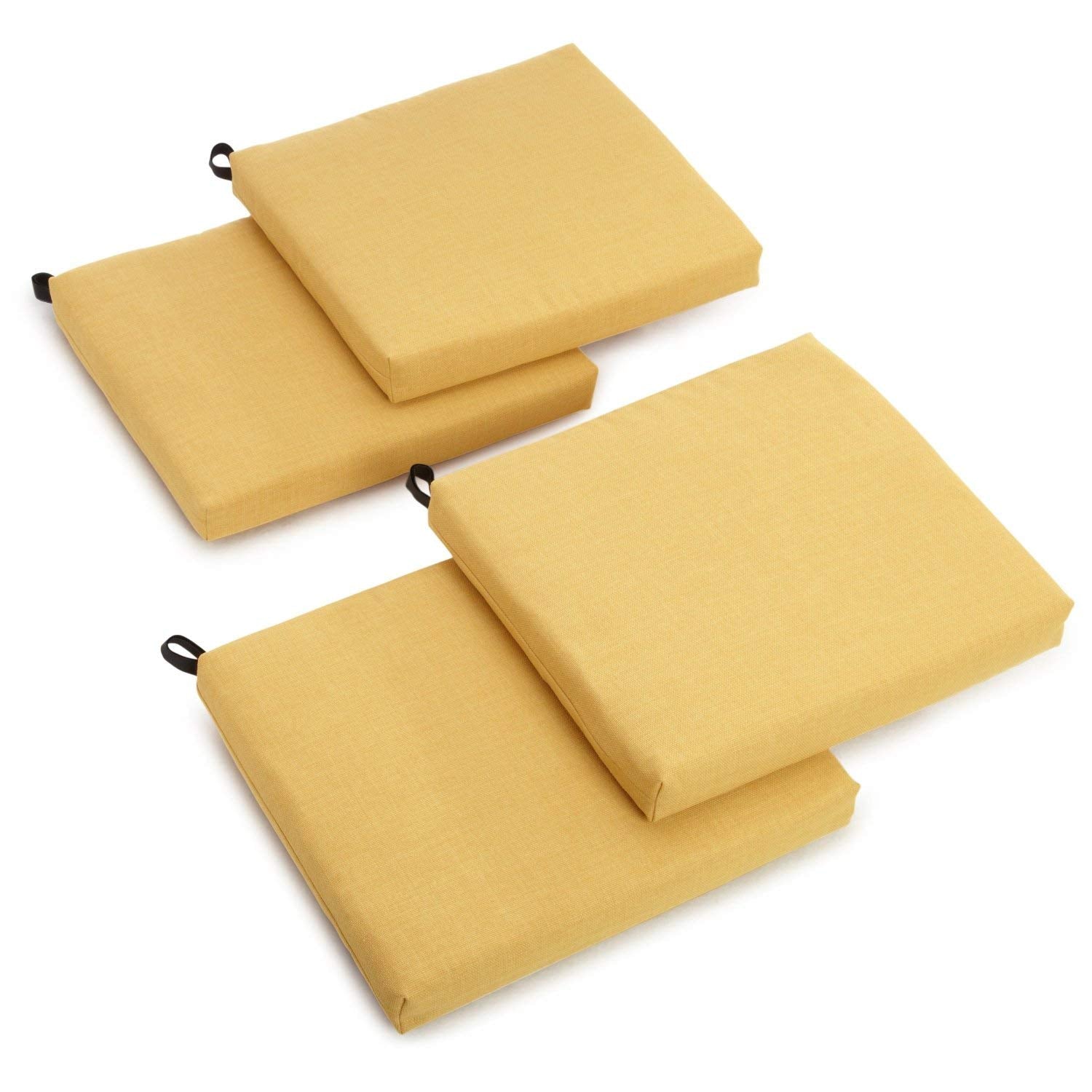 20-inch by 19-inch Spun Polyester Chair Cushion (Set of Four) - Lemon