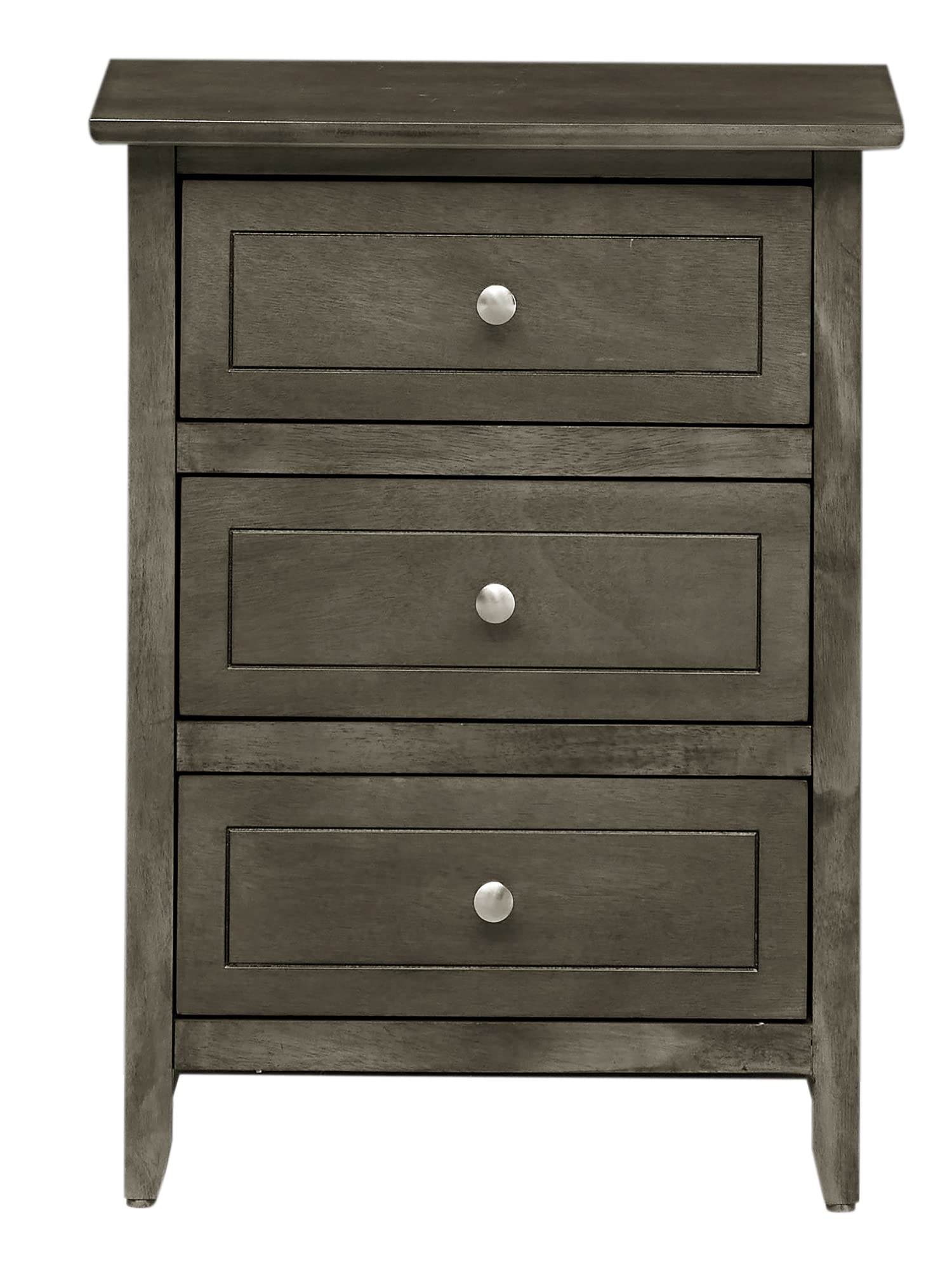 Daniel 3-Drawer Gray Nightstand (25 in. H x 15 in. W x 19 in. D)