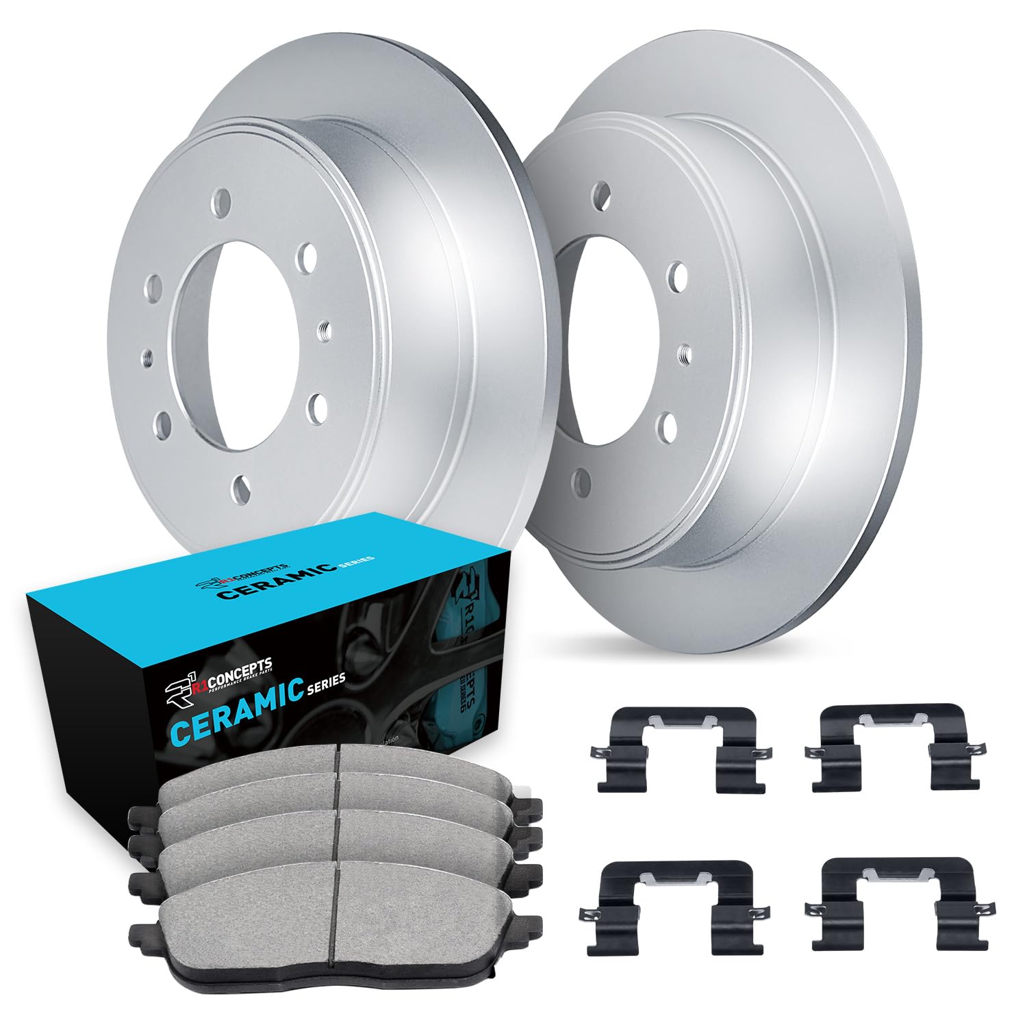 R1 Concepts Carbon Coated Disc Brake Rotor Set with Ceramic Pads and Hardware WDWH1-21030