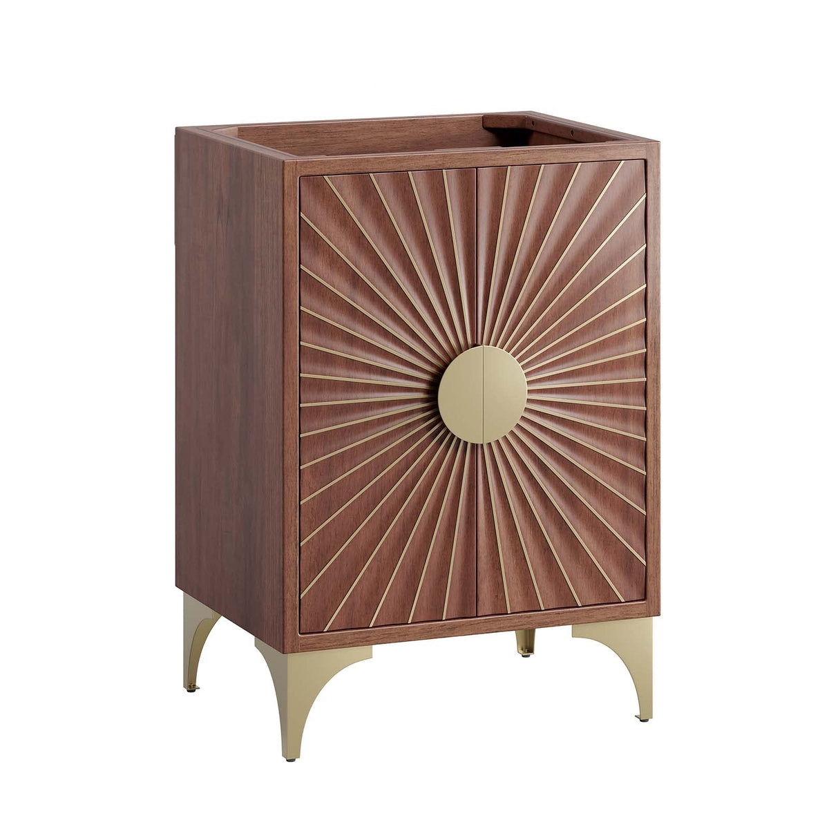 Modway Daylight Bathroom Vanity Cabinet-Sink Basin Not Included, 24 Inch, Walnut