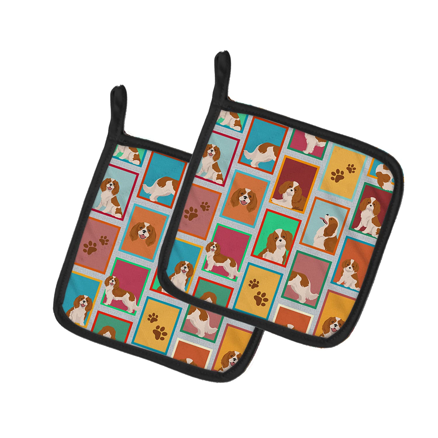 Lots of Blenheim Cavalier Spaniel Pair of Pot Holders