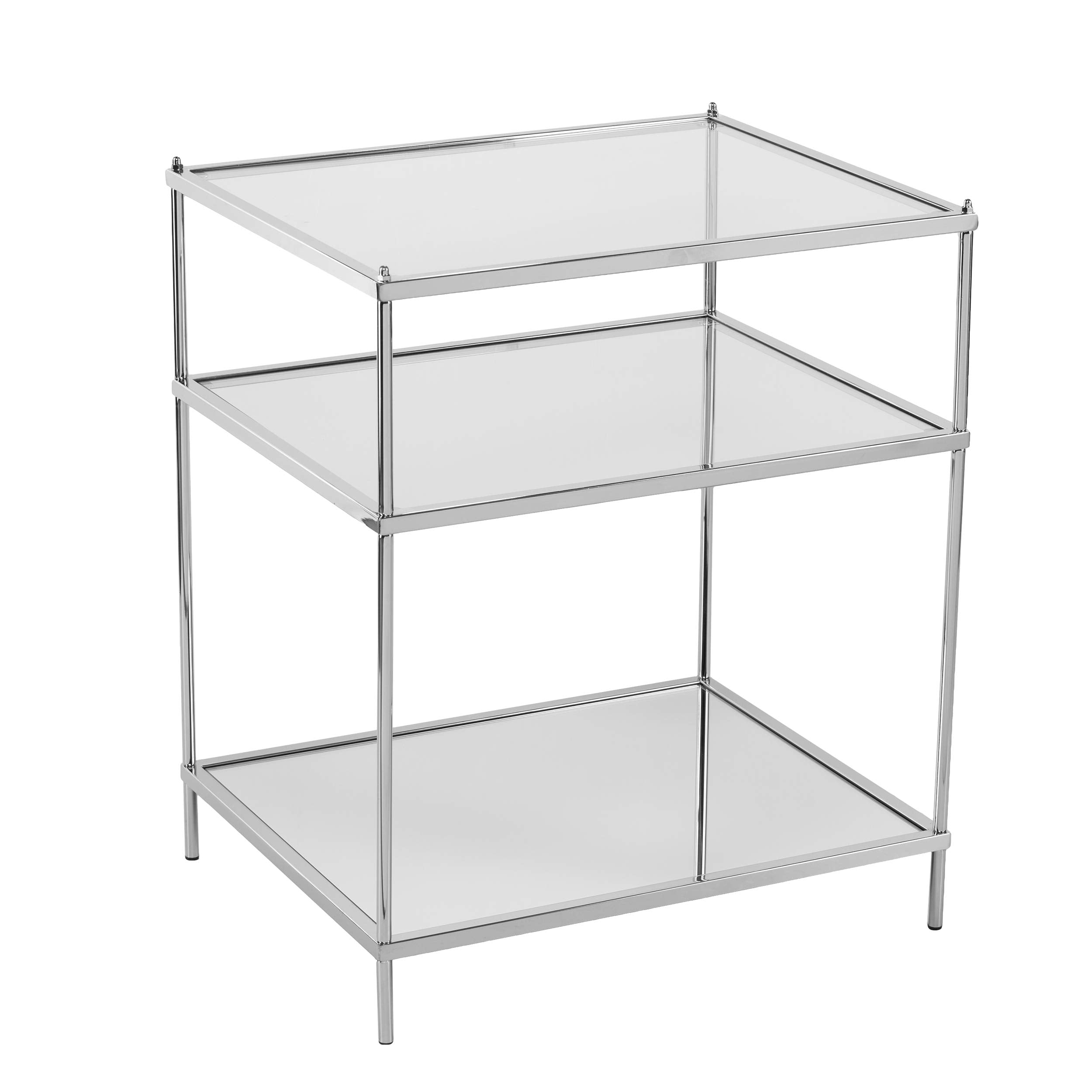 Sei Furniture Knox Glam Mirrored Side Table - Chrome