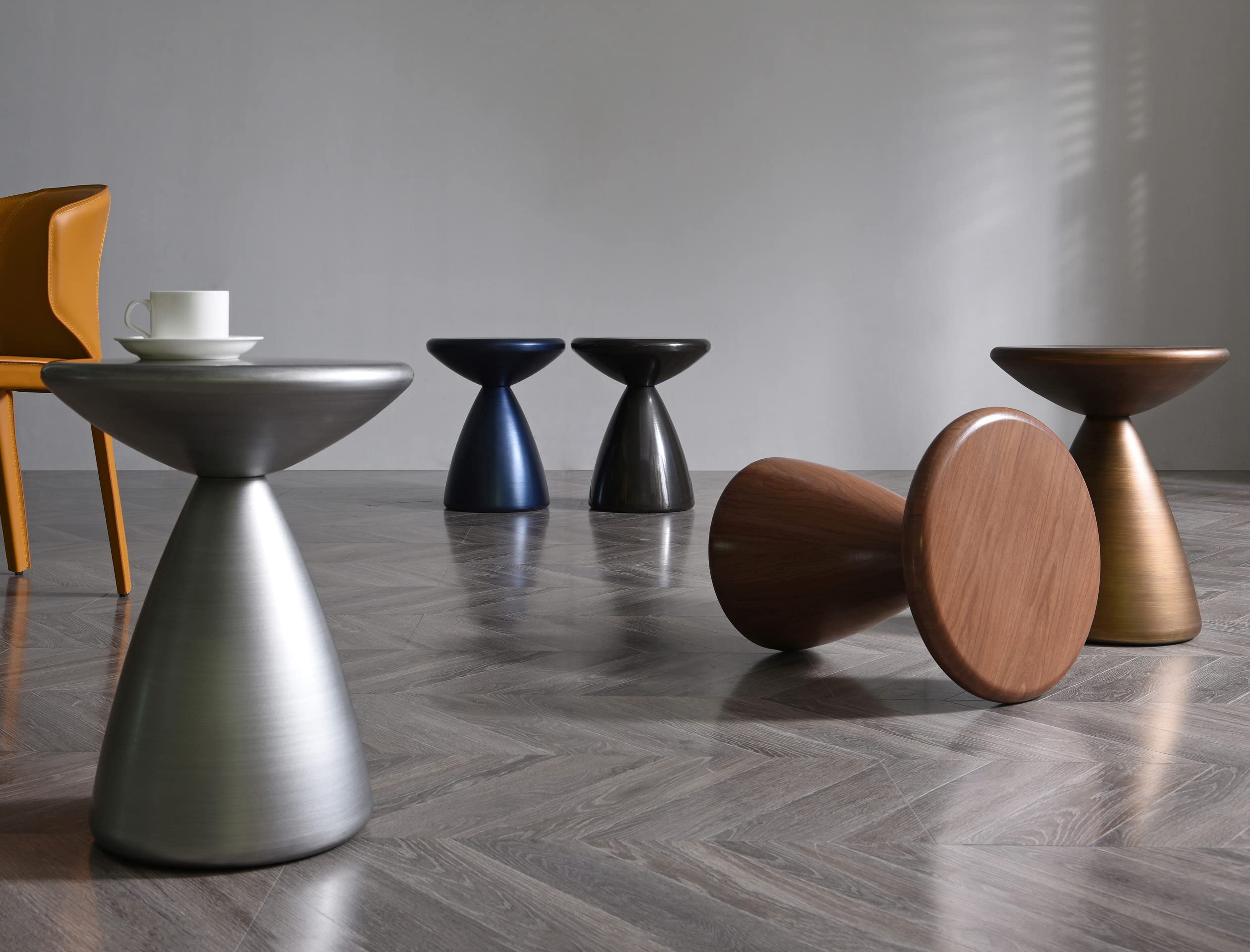 Ayla Side Table, Black Metal Structure