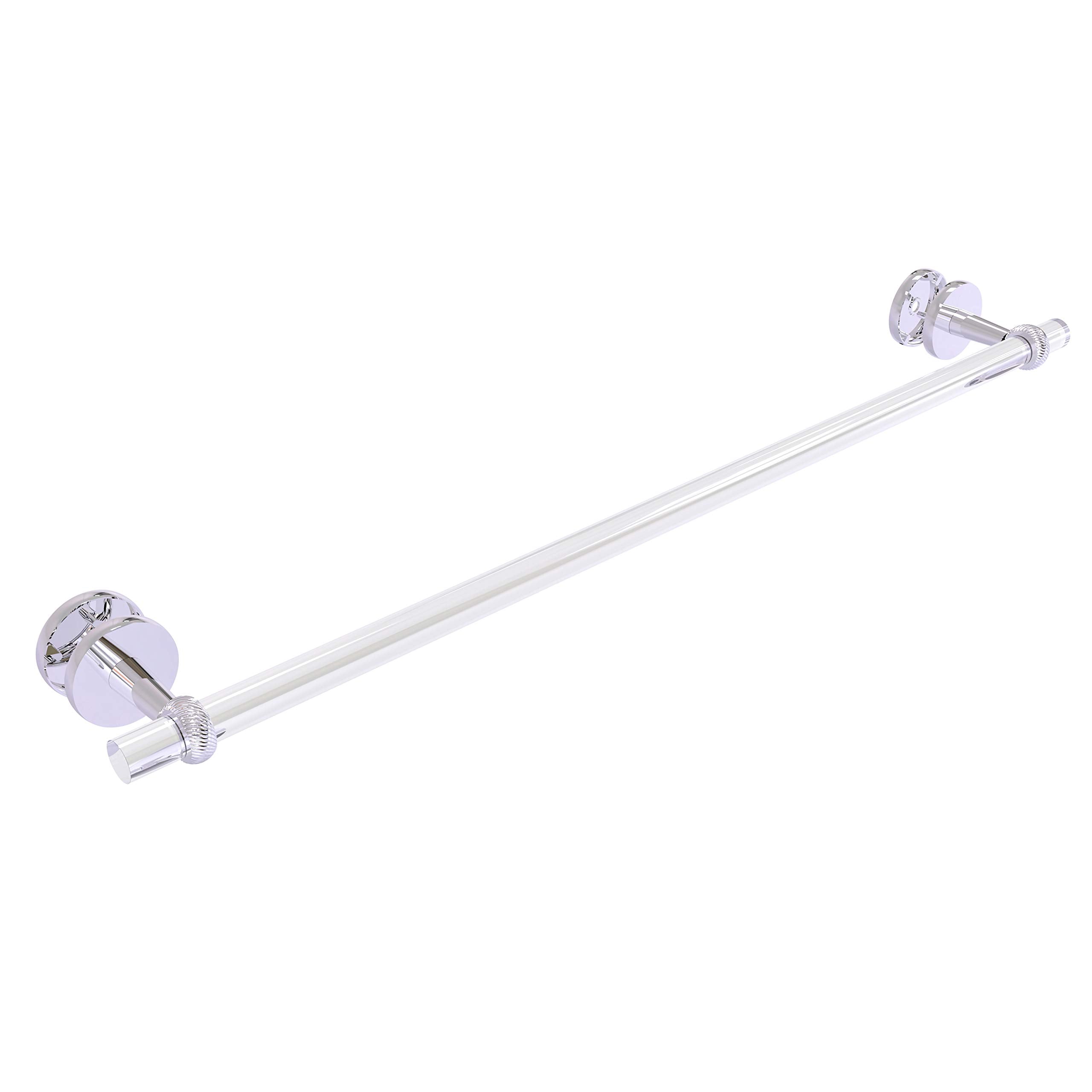 Clearview Collection 30 Inch Shower Door Towel Bar with Twisted Accents - Polished Chrome