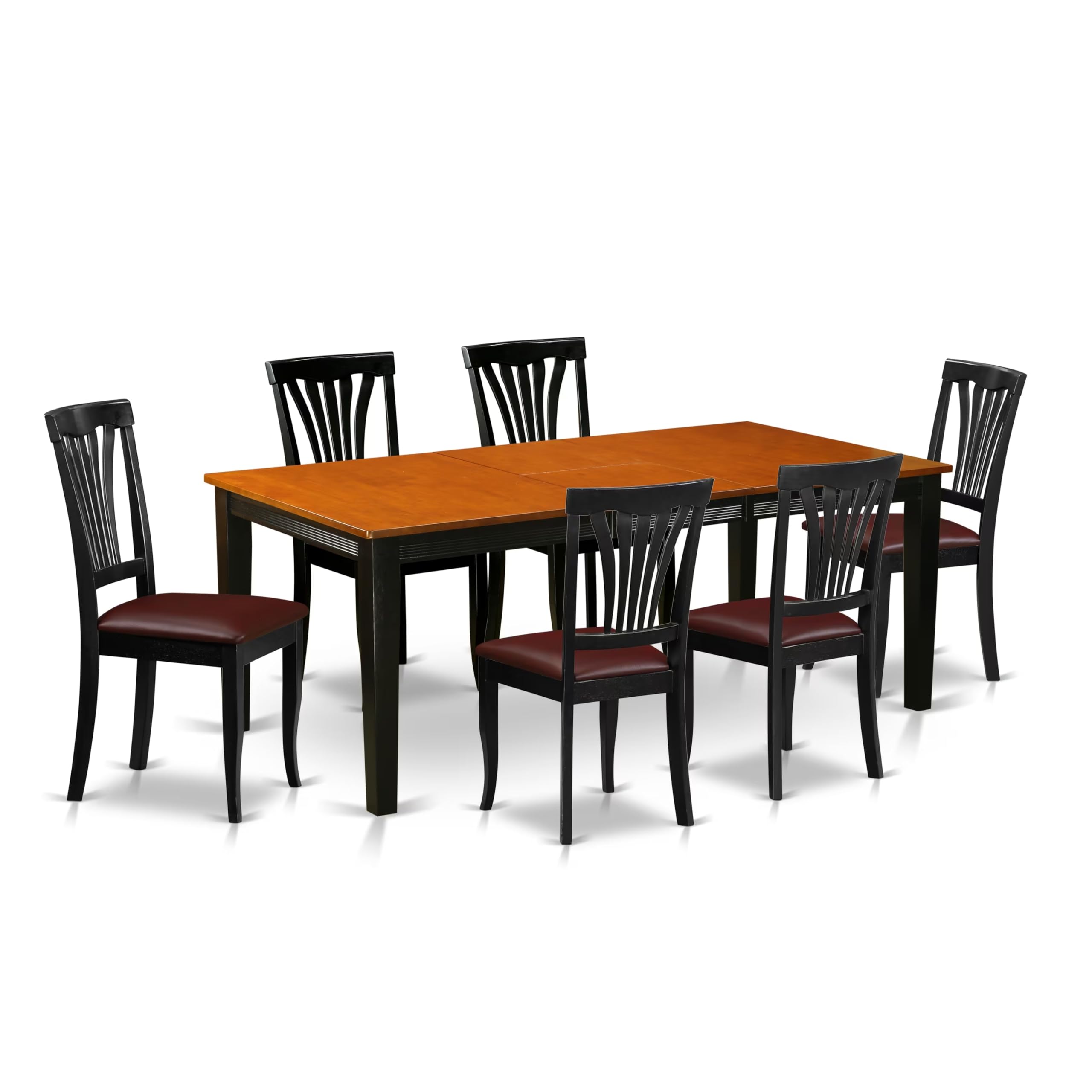 7  PC  Dining  set-Dining  Table  with  6  Wood  Dining  Chairs