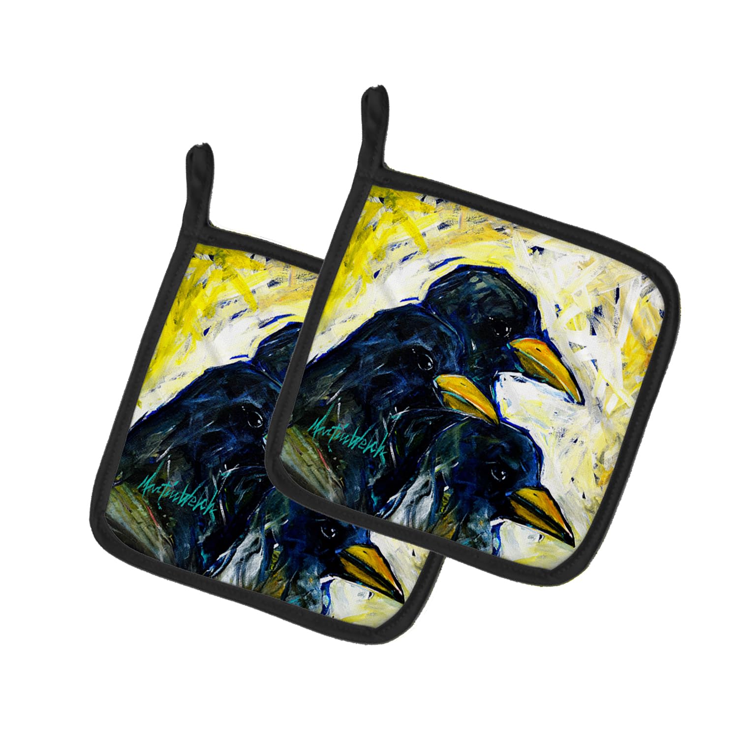 Baked In A Pie Crows Pair of Pot Holders