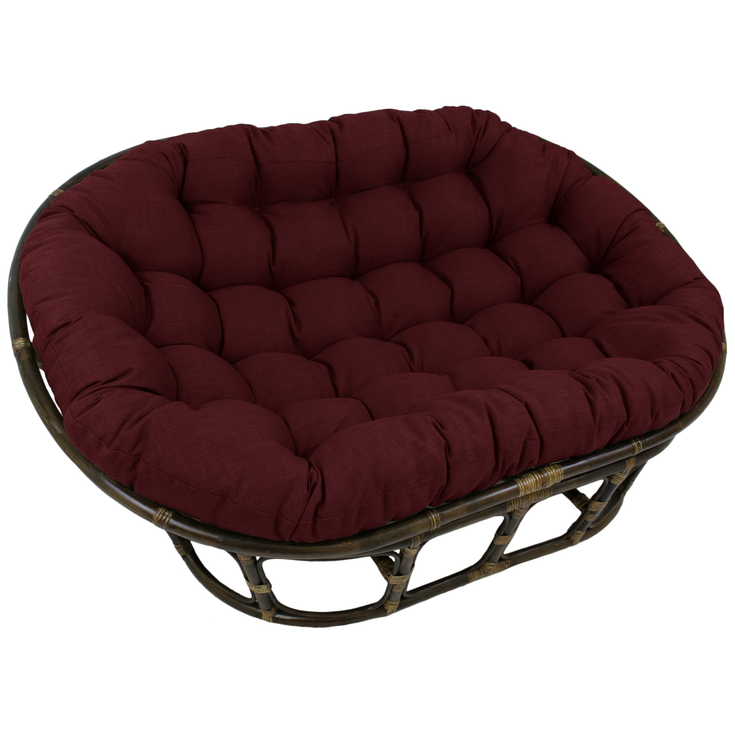 65-inch by 48-inch Solid Outdoor Spun Polyester Double Papasan Cushion  93304-REO-SOL-17