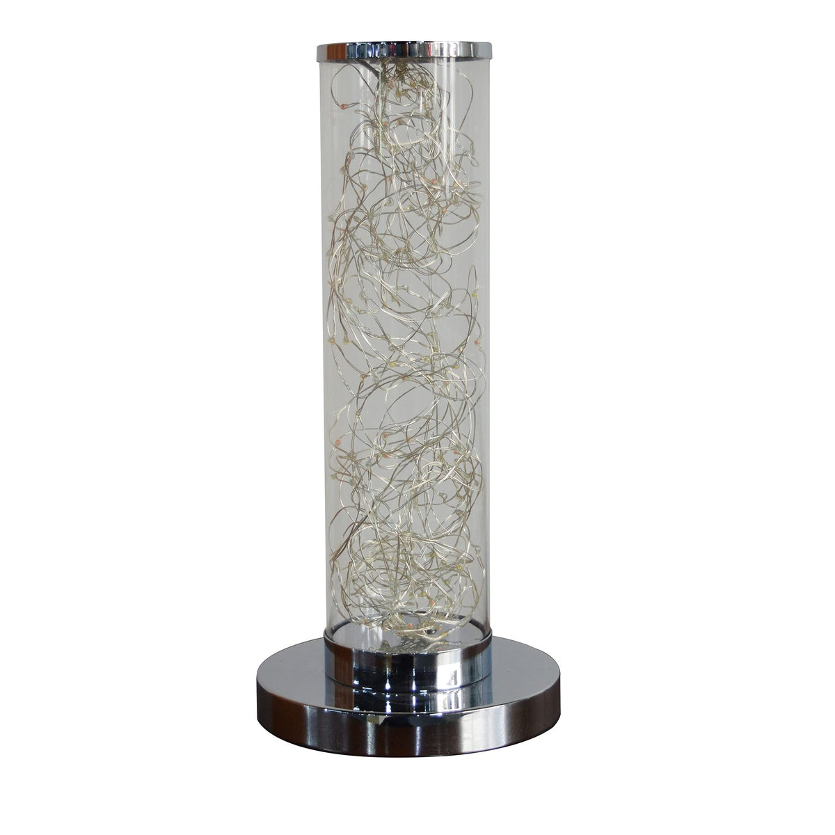 Benjara Column Table Lamp With Integrated Multicolored Led, Clear