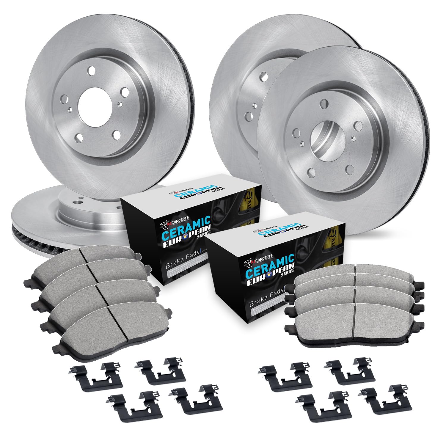 R1 Concepts Disc Brake Rotor Set with Euro Ceramic Pads and Hardware WFTH2-11974
