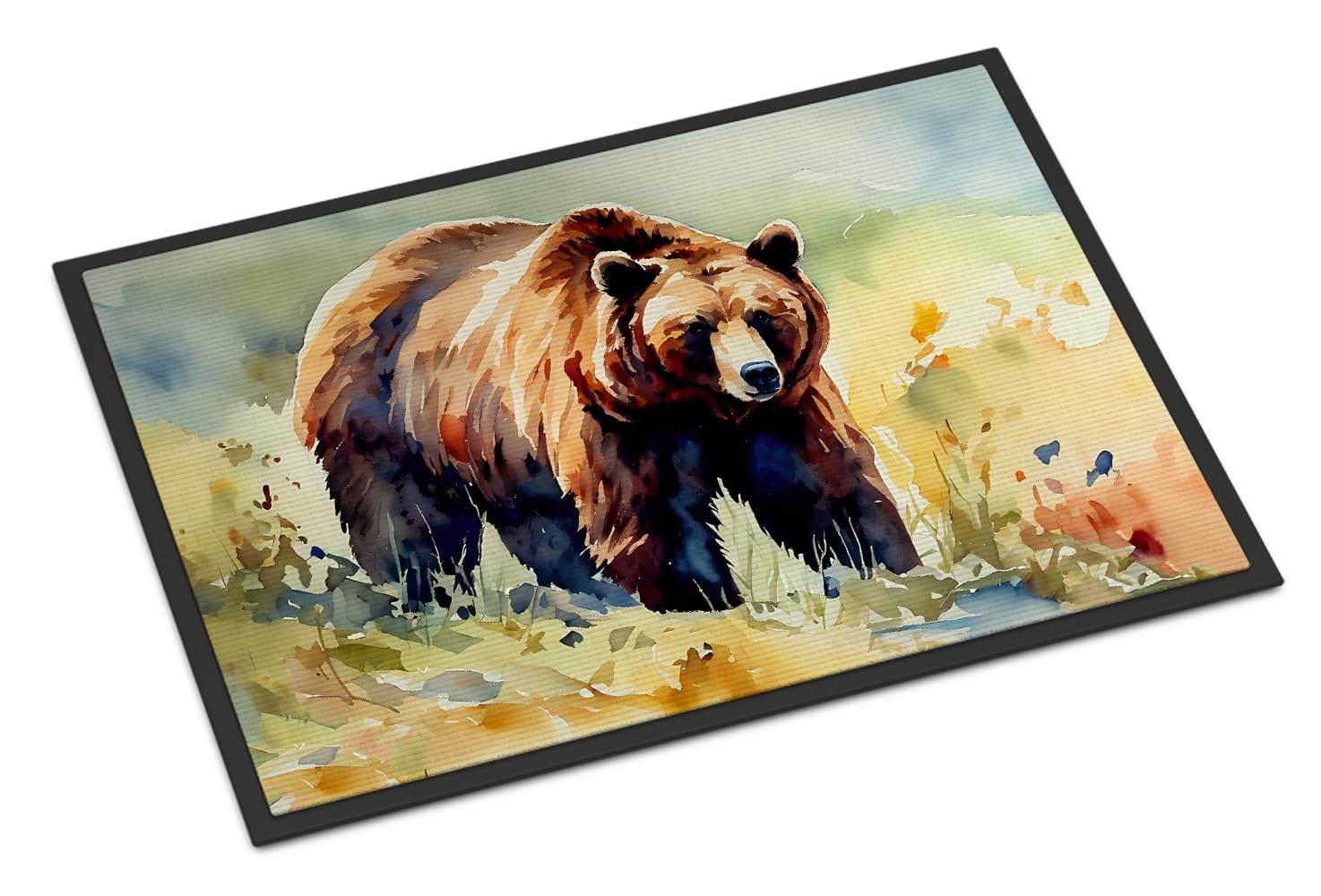 Carolines Treasures DAC2928JMAT Grizzly Bear Doormat Front Door Mat Indoor Outdoor Rugs for Entryway, Non Slip Washable Low Pile, 24H X 36W