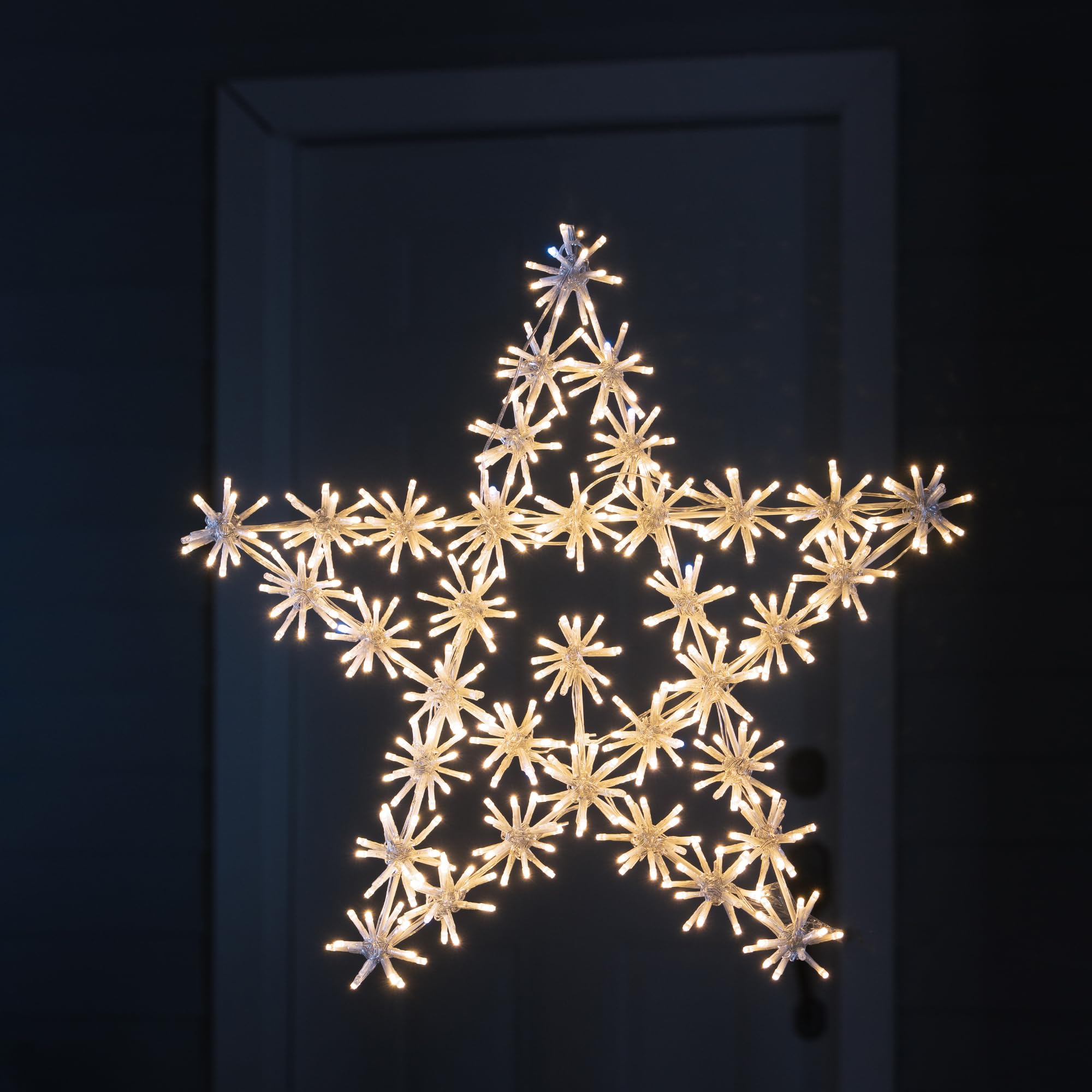 Hi-Line Gift Ltd 37459-B-S Mesmerizing 432 LED White Metal Snowflake Star Light