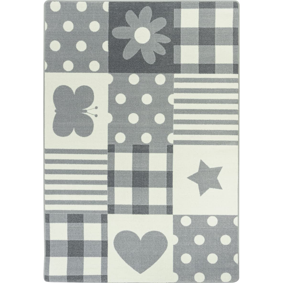 Patchwork Girl 54 x 78??area rug in color Cloudy