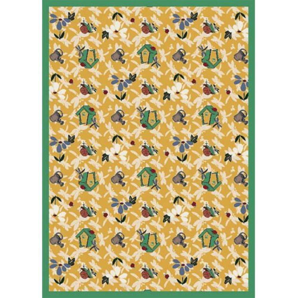 Joy Carpets Kaleidoscope Flower Garden 310 x 54??Indoor Area Rug in Color Gold