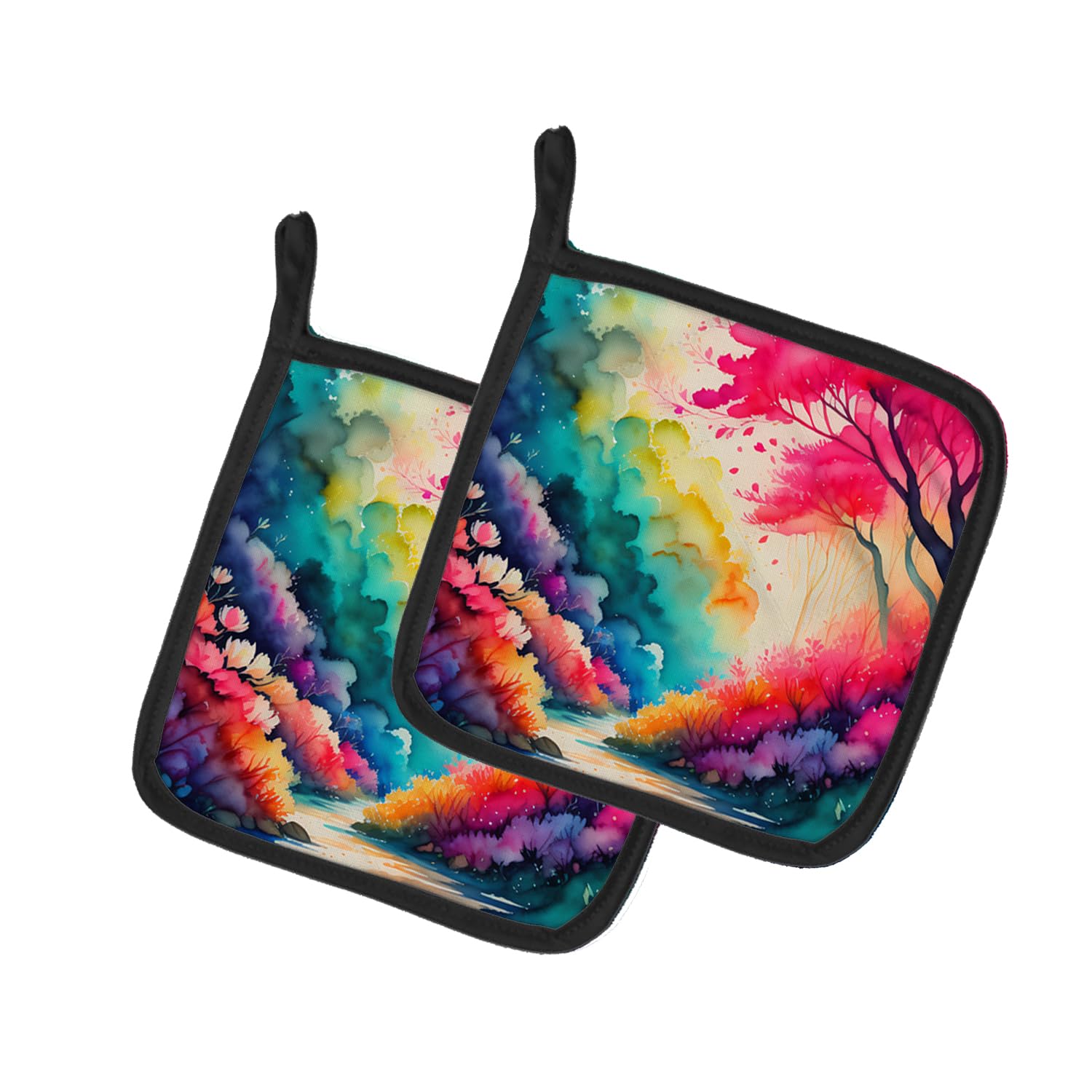 Colorful Azaleas Pair of Pot Holders