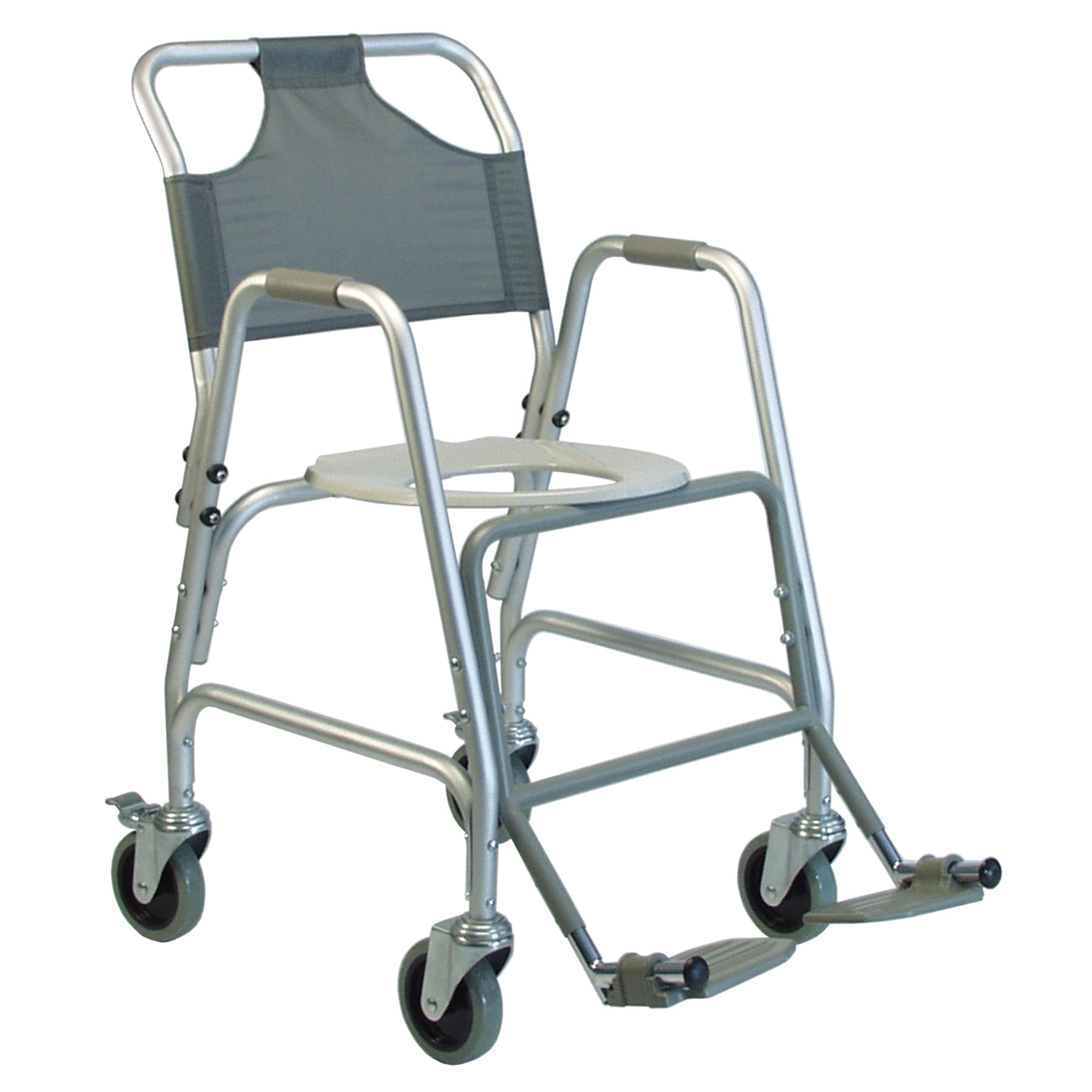 SHOWER CHAIR ALUM 5 CASTERS LUMEX