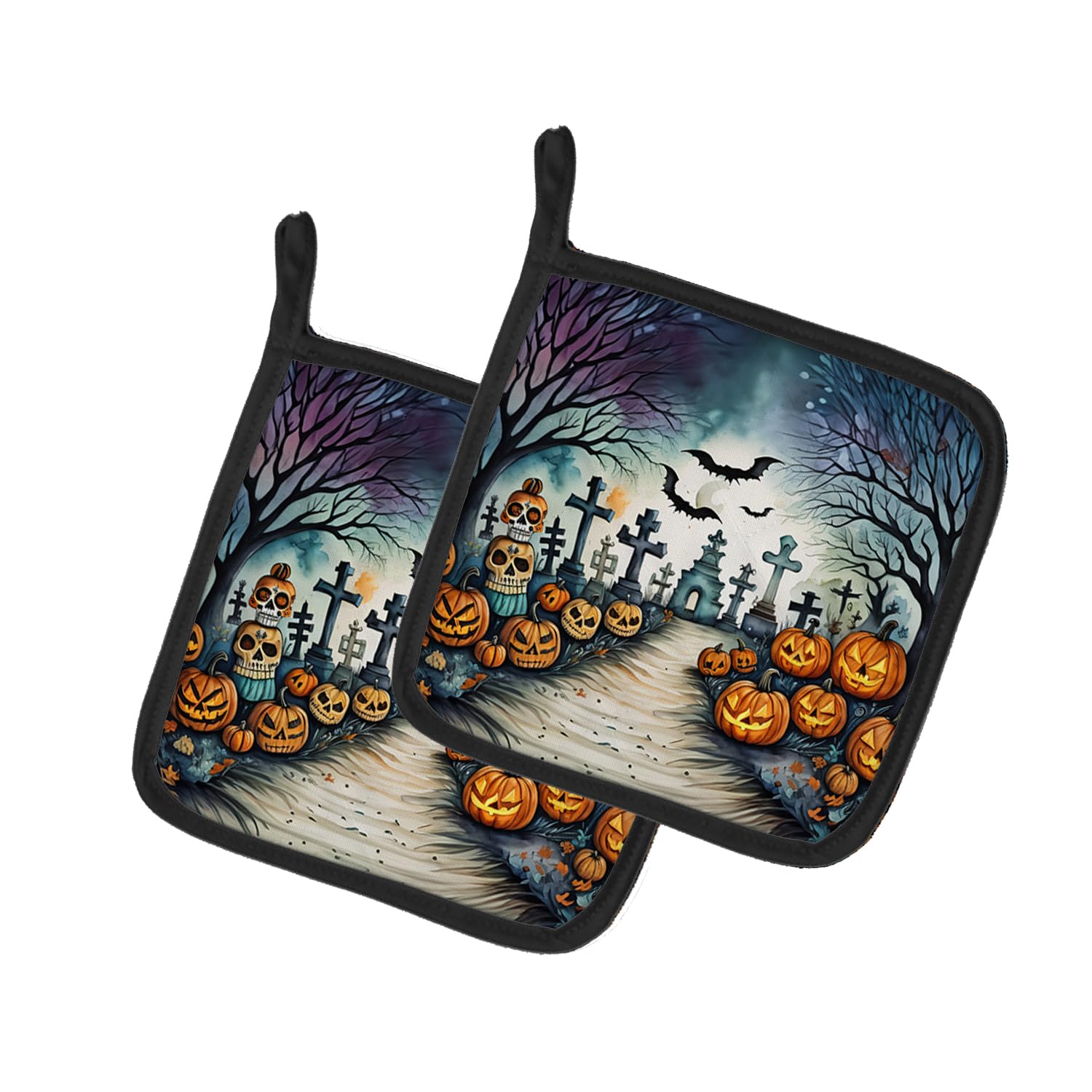 Day of the Dead Spooky Halloween Pair of Pot Holders