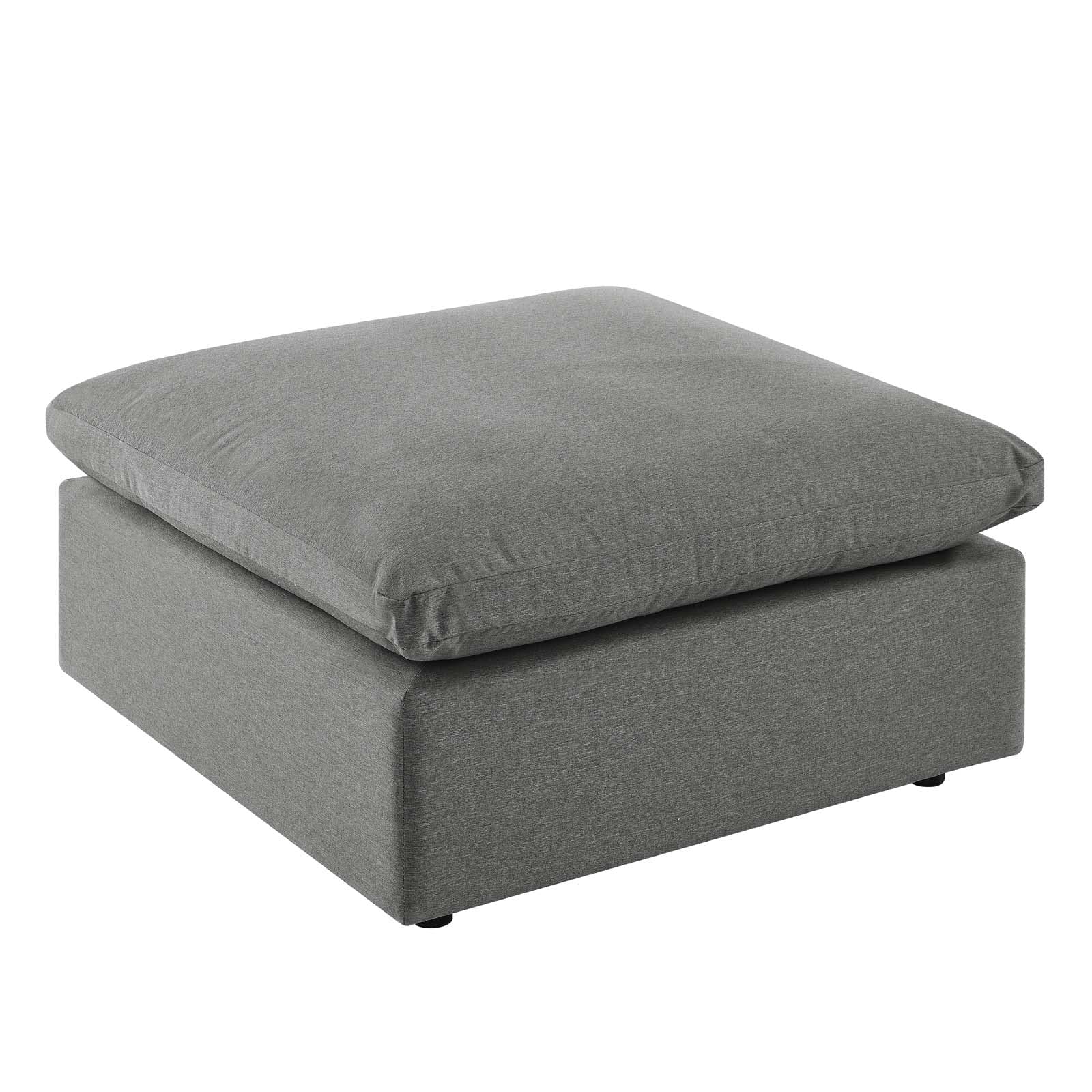 Casafoyer EEI-4903-CHA Commix Overstuffed Outdoor Patio Ottoman, Charcoal